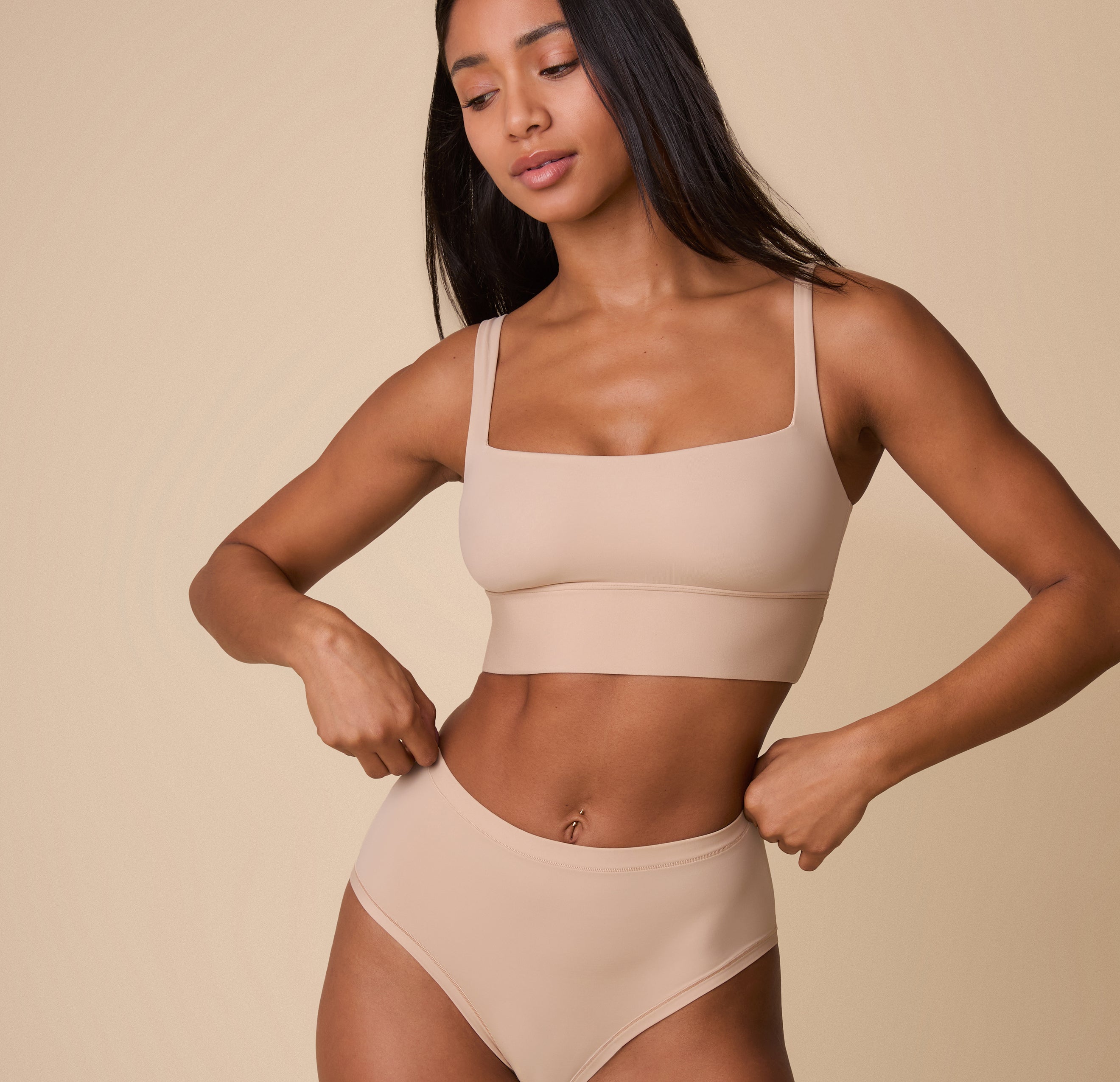 Bliss Square Neck Bralette - Beige、mySite、bengalsvssteelers