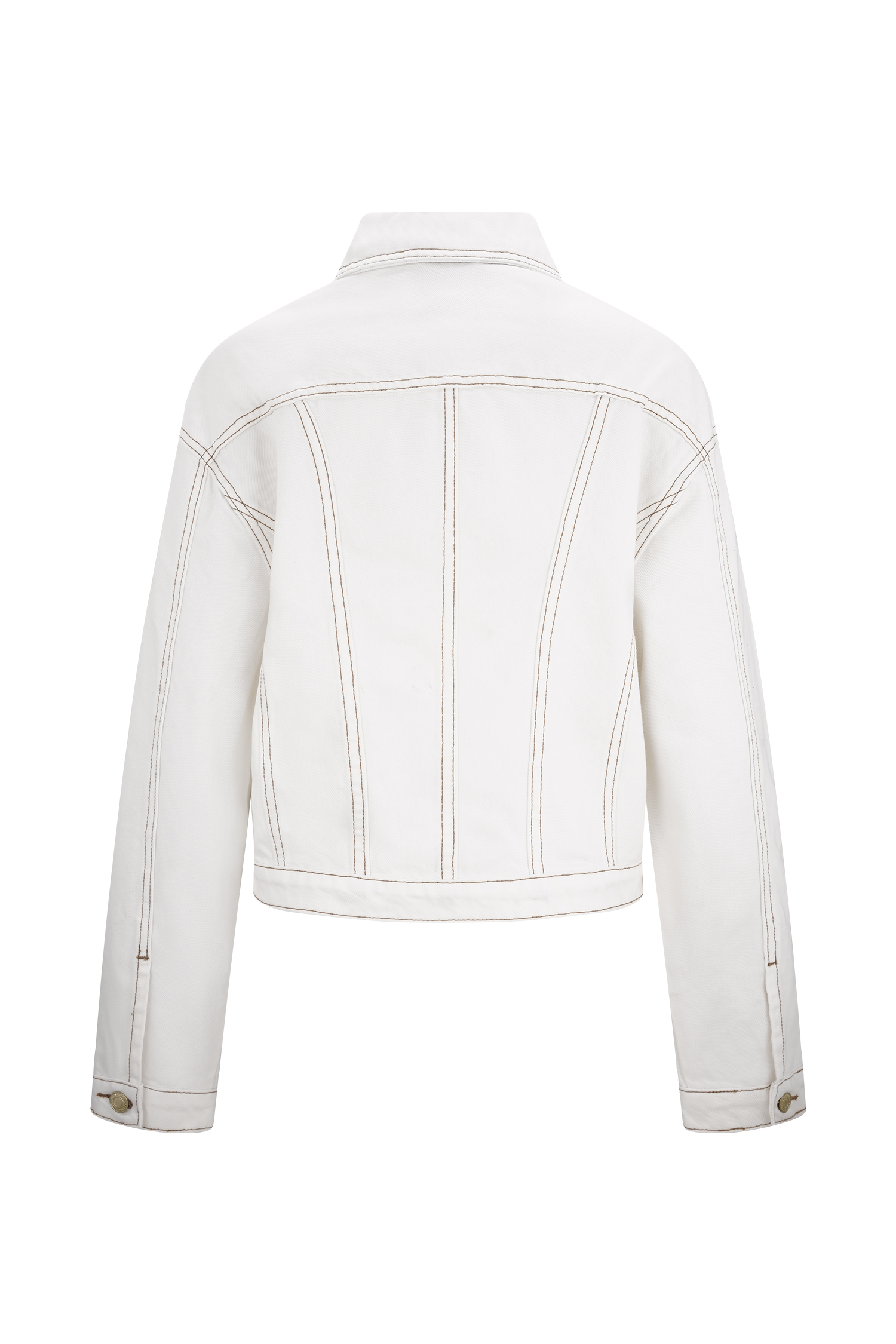 Kirra Cinched Denim Jacket - White、mySite、solidvoid