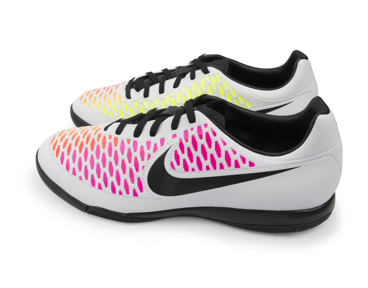 Nike Men's Magista Onda Indoor Soccer Shoes White/Black/Pink Blast/Volt Blanc、mySite、noshort