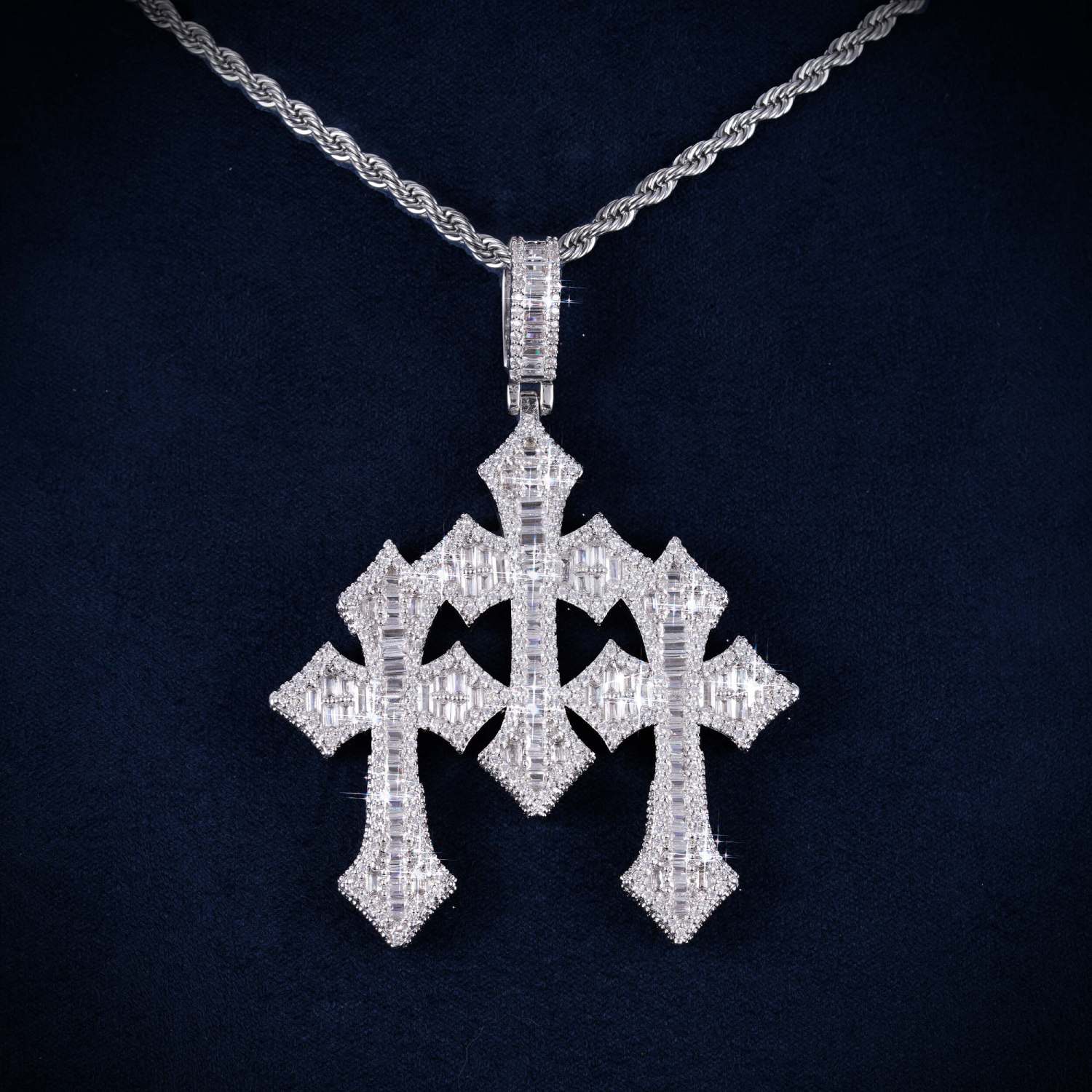 VVS Triple Cross Pendant 14K Gold、mySite、hinf8tx79