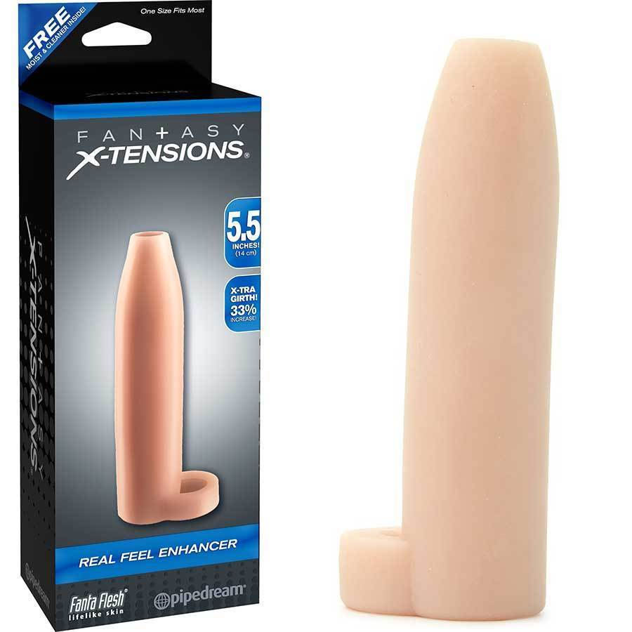 Real Feel Tan Penis Extension Sleeve 5.5 Inch Fantasy X-Tensions、mySite、bottomscart