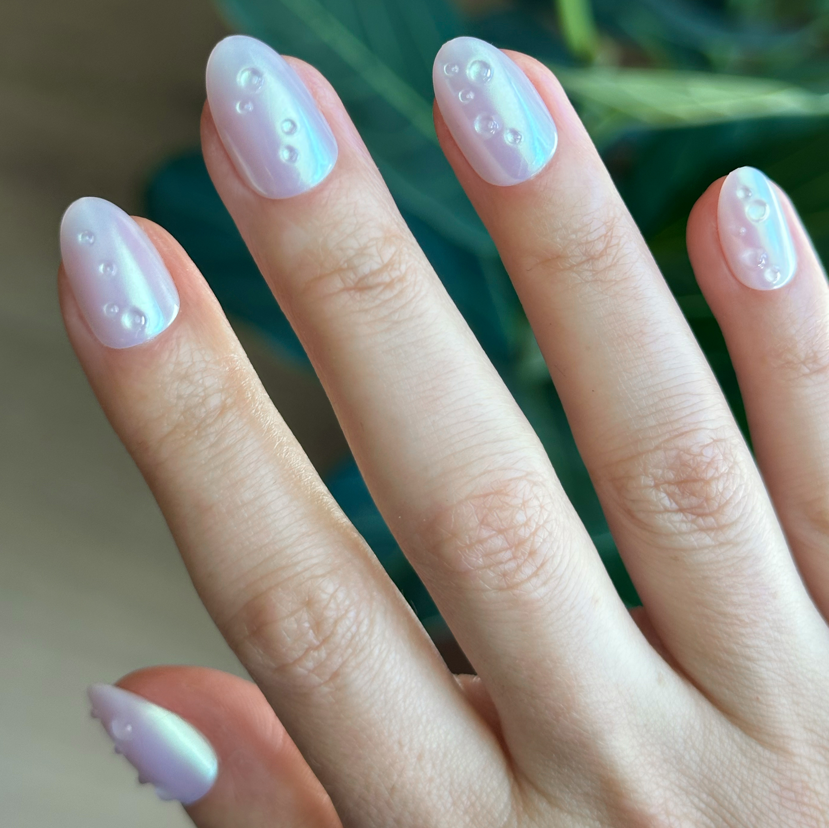 Purple Puka Raindrops - Press-On | Short | Almond、mySite、solidvoid