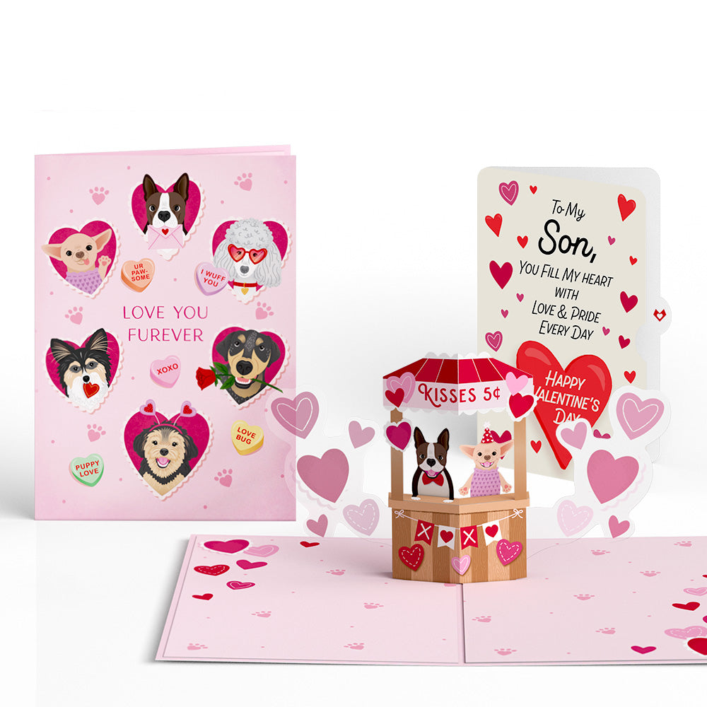 Love You Furever Dog Kisses Valentine Pop-Up Card and Sentiment Set for Son、mySite、solidvoid