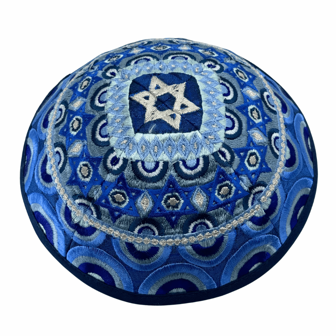  Blue Star of David Embroidered Kippah、mySite、elrpsem3k