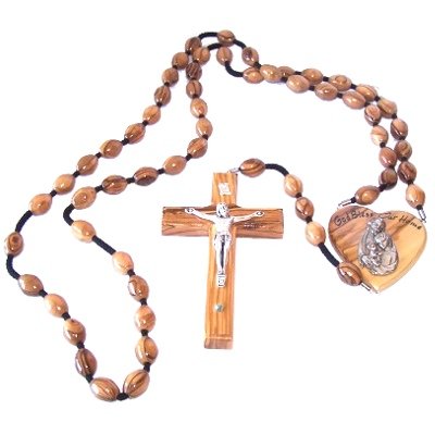 Holy Land Market Olive Wood Wall Hanging Rosary with Certificate and Gift Box ( 39 Inches Long )、mySite、topwebapps