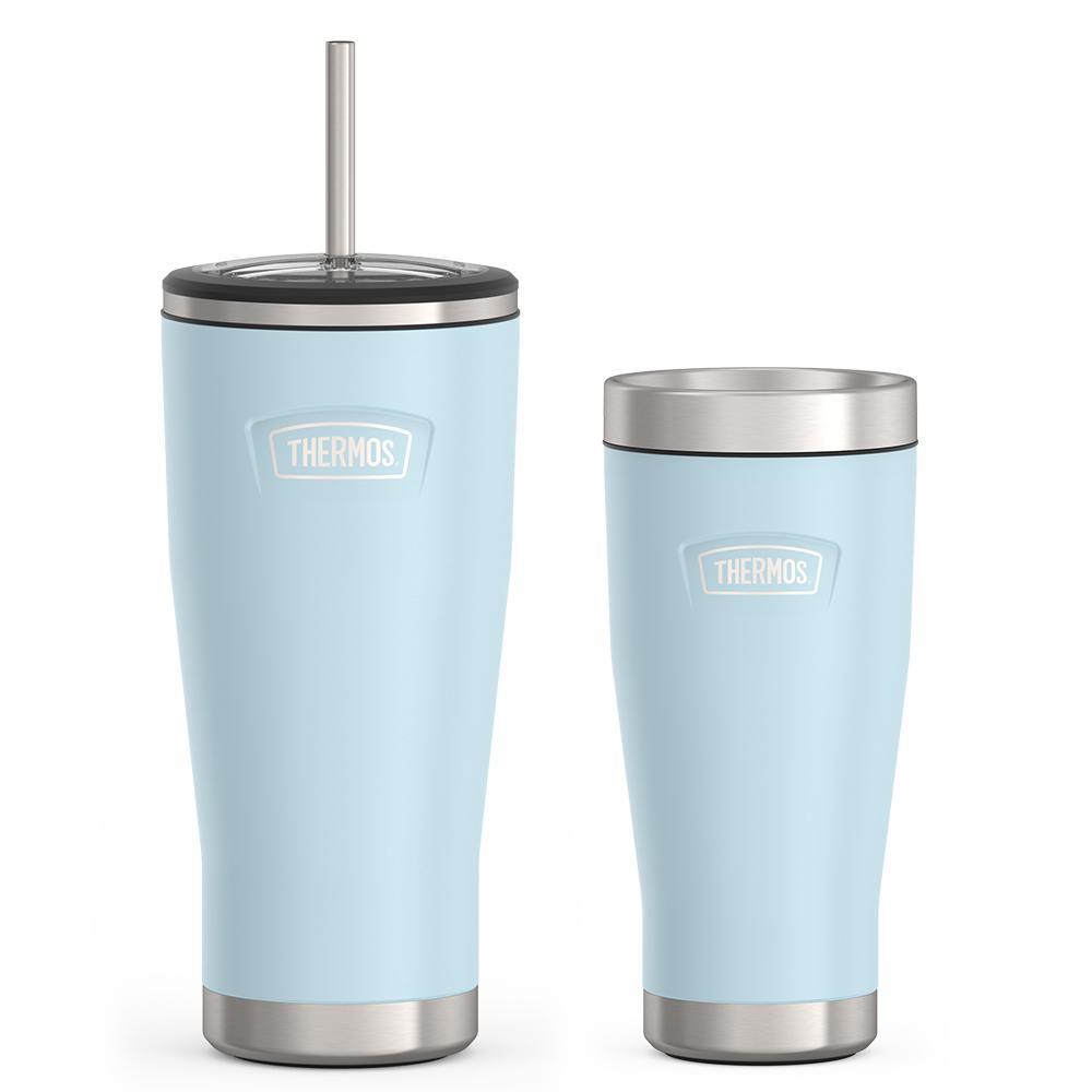 24oz Cold Tumbler with Straw & 16oz Travel Tumbler Bundle - Glacier、mySite、noshort
