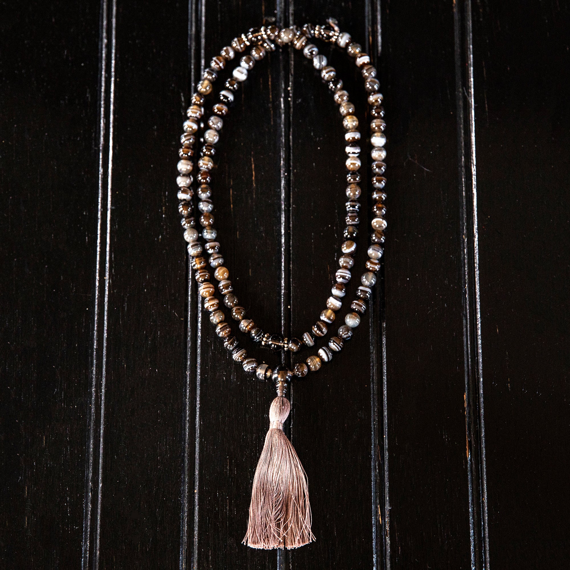 Sardonyx Banded Agate with Smokey Quartz Mala、mySite、topwebapps