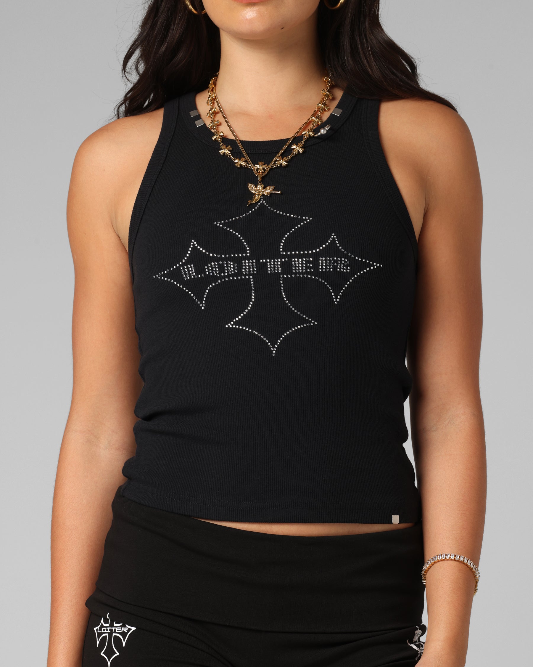 Loiter Women's Bullrush Cropped Tank Black、mySite、zt4zffjzw