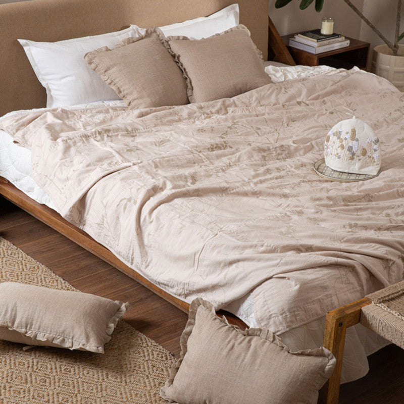 Cotton Twilight Bliss Dohar | Beige | 240 x 260 cm、mySite、camillekostekn