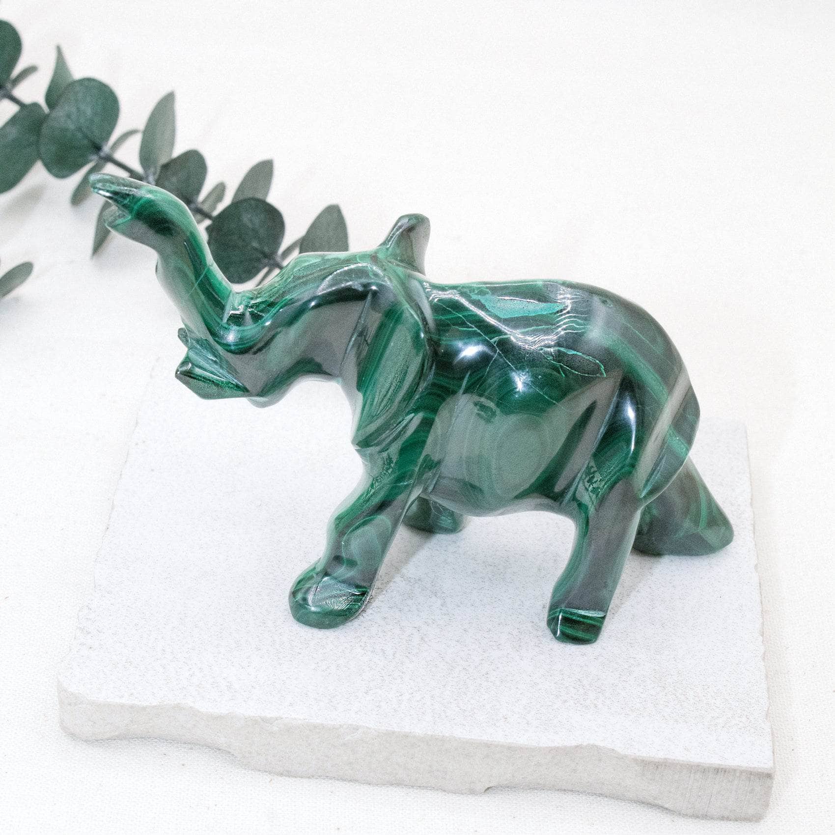 Genuine Malachite Elephants - Hand Carved - 1 of a Kind、mySite、hinf8tx79