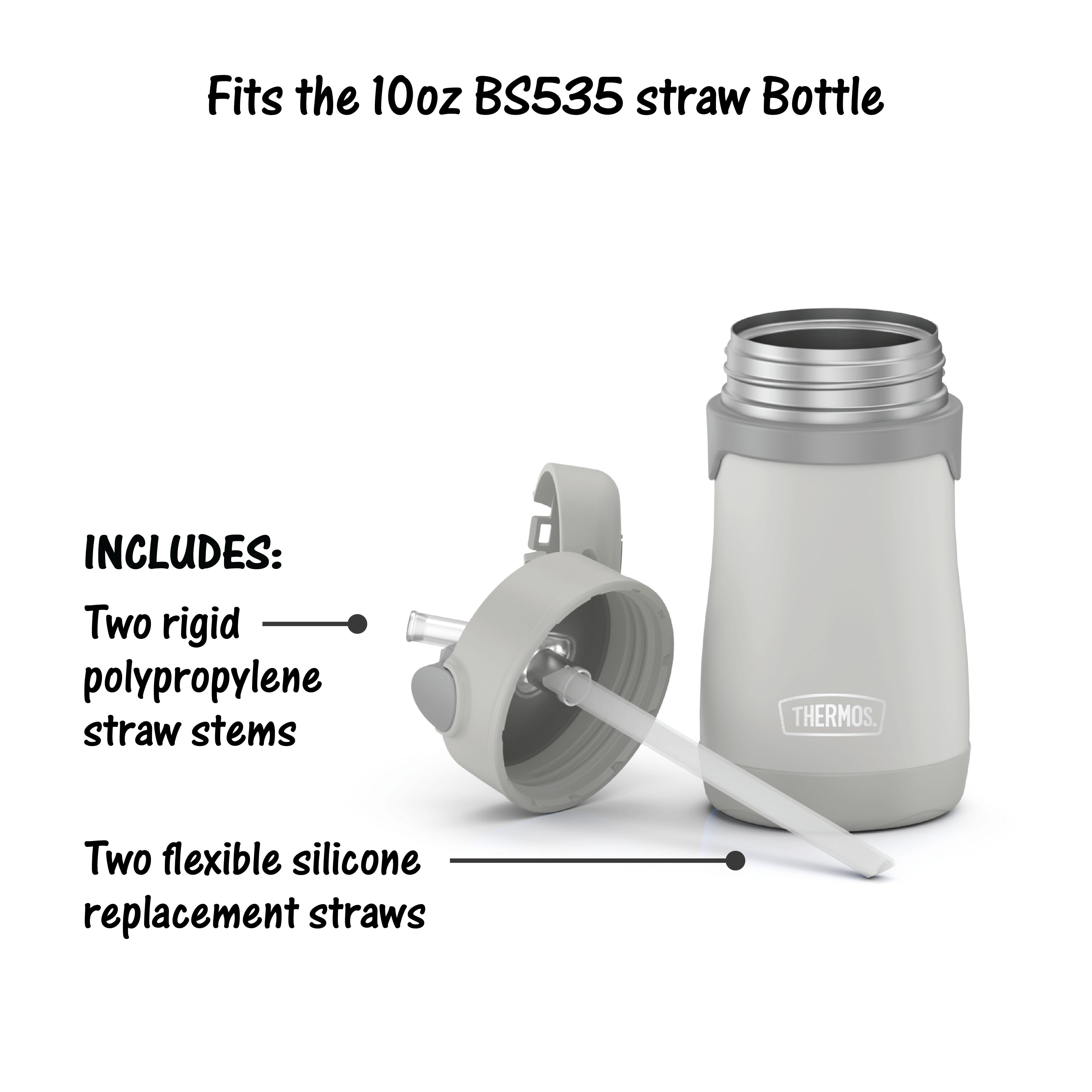 10oz THERMOS® KIDS BOTTLE REPLACEMENT STRAWS 2-PACK、mySite、noshort