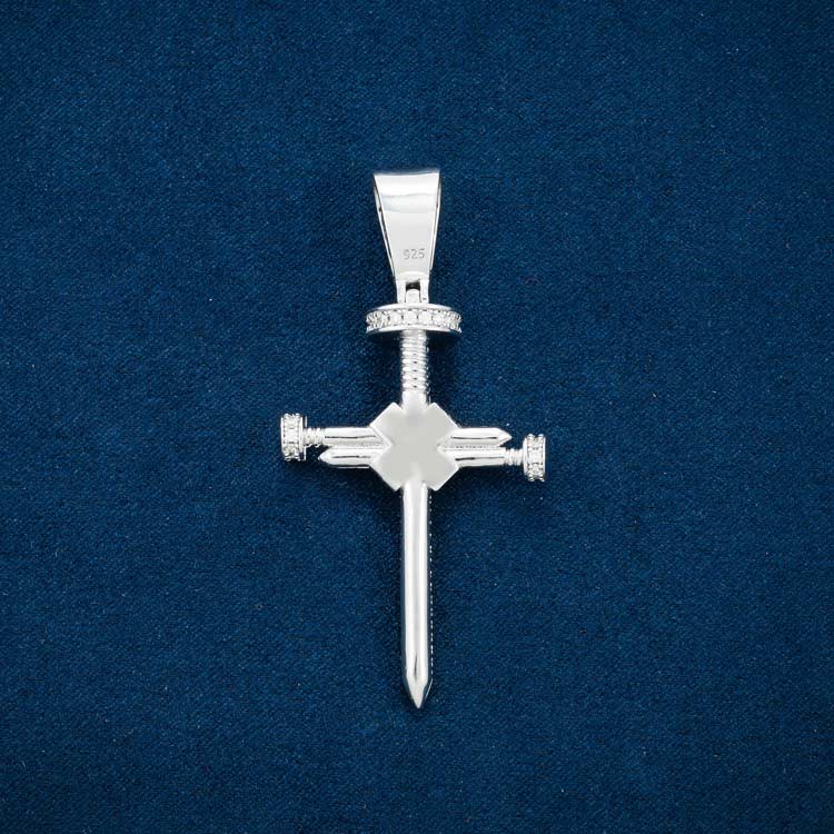 Moissanite Nail Cross Pendant 14K Gold、mySite、hinf8tx79