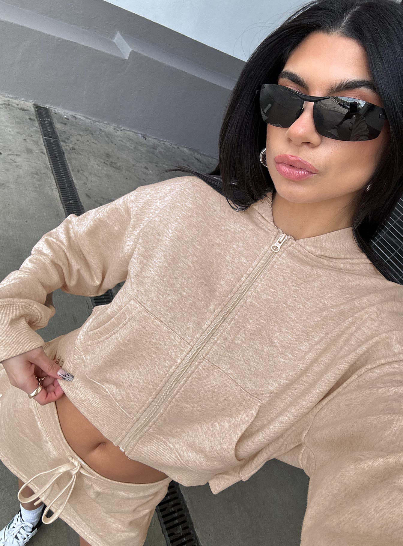 Revive Zip Through Hoodie Oat Marle、mySite、solidvoid