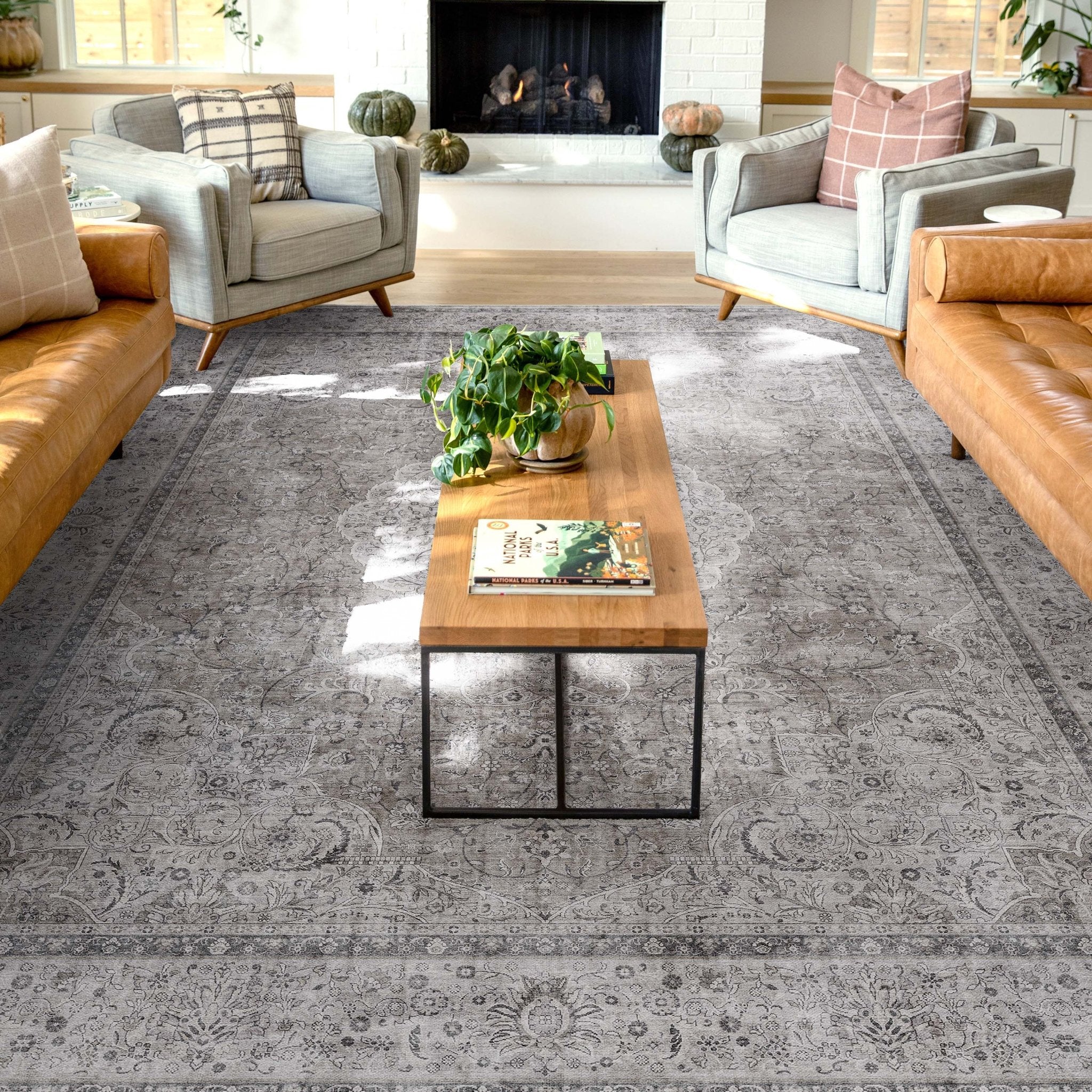 Asha 2-in-1 Odette Vintage Flat-Weave Rug + Rug Pad Included、mySite、gigharbornorthrealestate