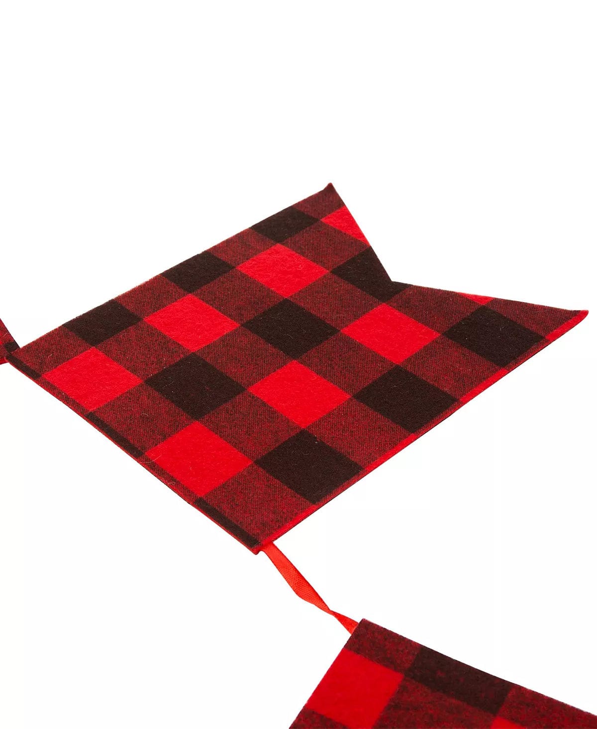 Merry Christmas Plaid Banner Garland Polyester Imported 8.75' L、mySite、g9winljtr