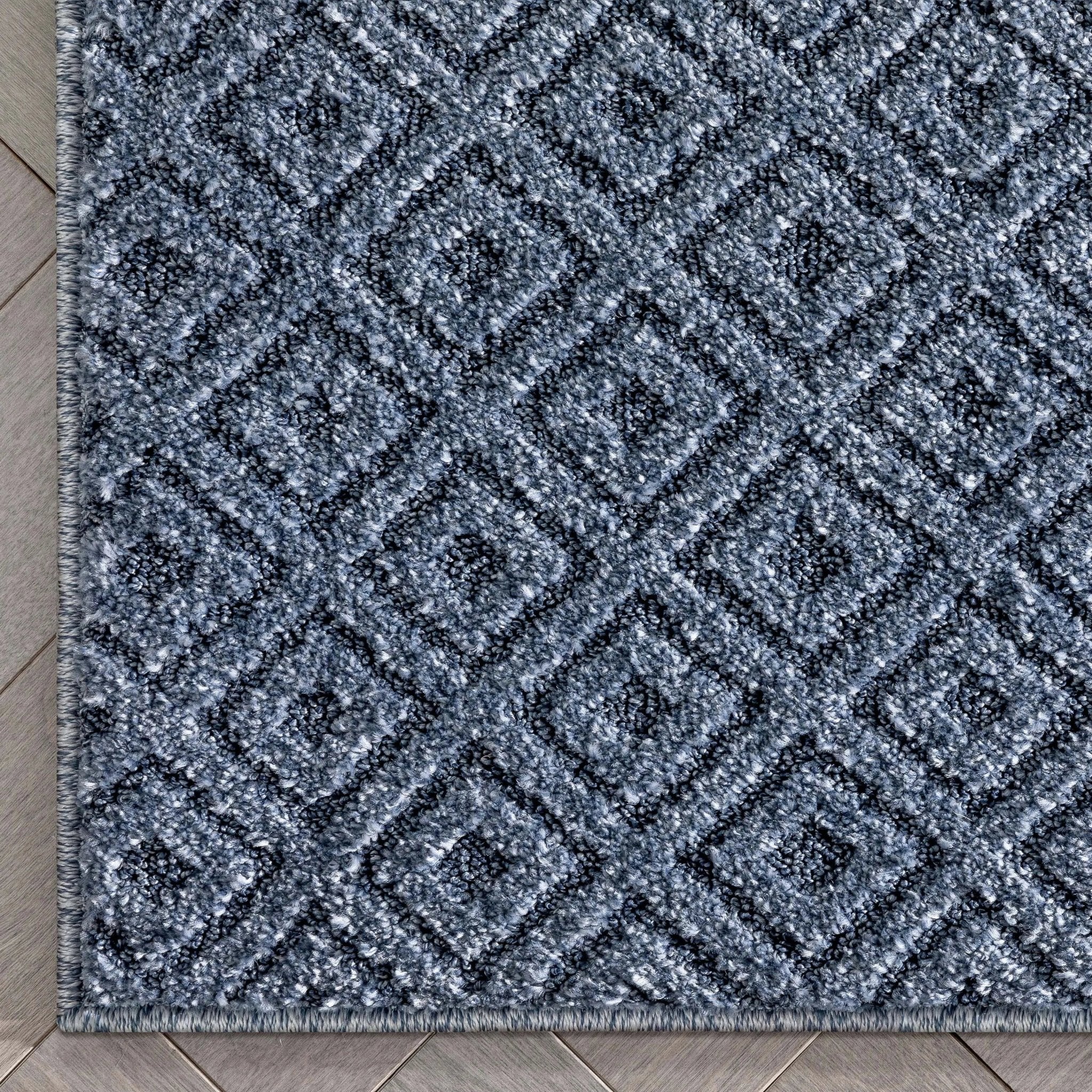 Custom Size Runner Pia Tribal Geometric Diamond Pattern Light Blue Choose Your Width x Choose Your Length Hallway Runner Rug、mySite、gigharbornorthrealestate