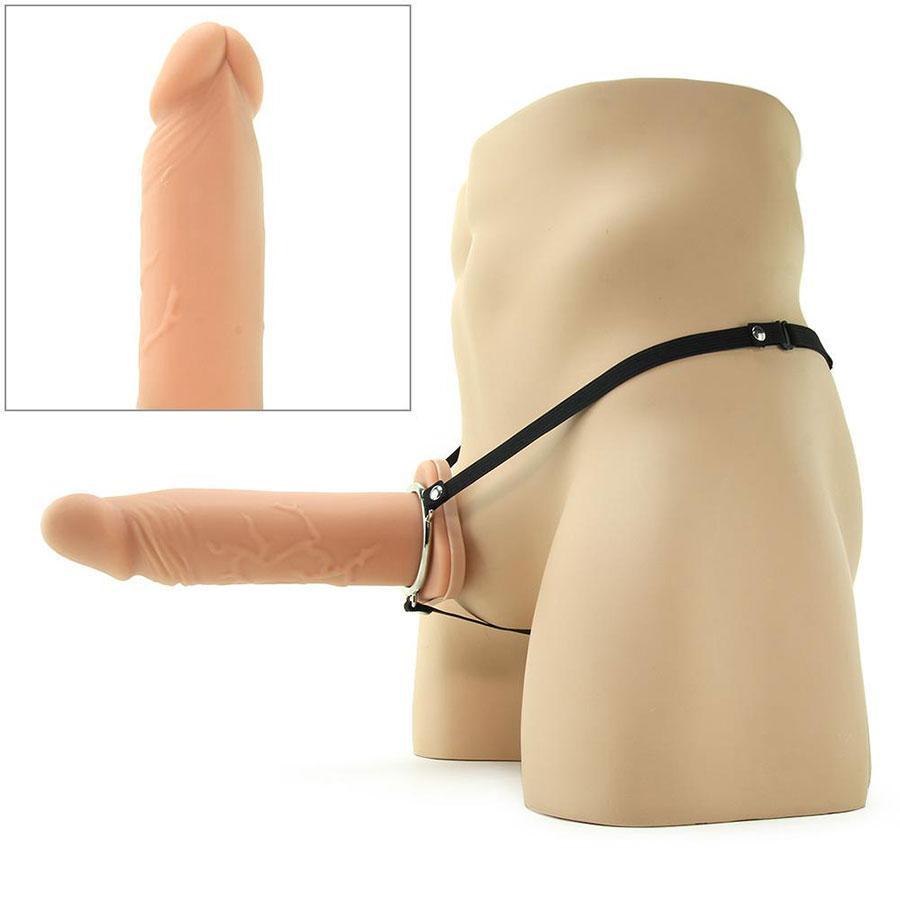 Silicone Penis Extension Sleeve 8 Inch Tan Hollow Strap On X-Tensions、mySite、bottomscart