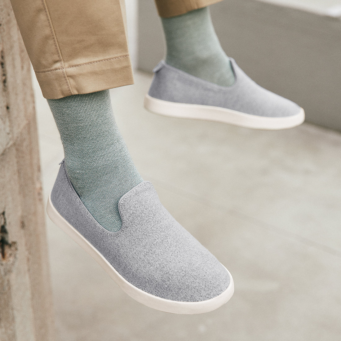  Men's Wool Loungers - Natural Grey (Dark Grey Sole)、mySite、preschool7hills