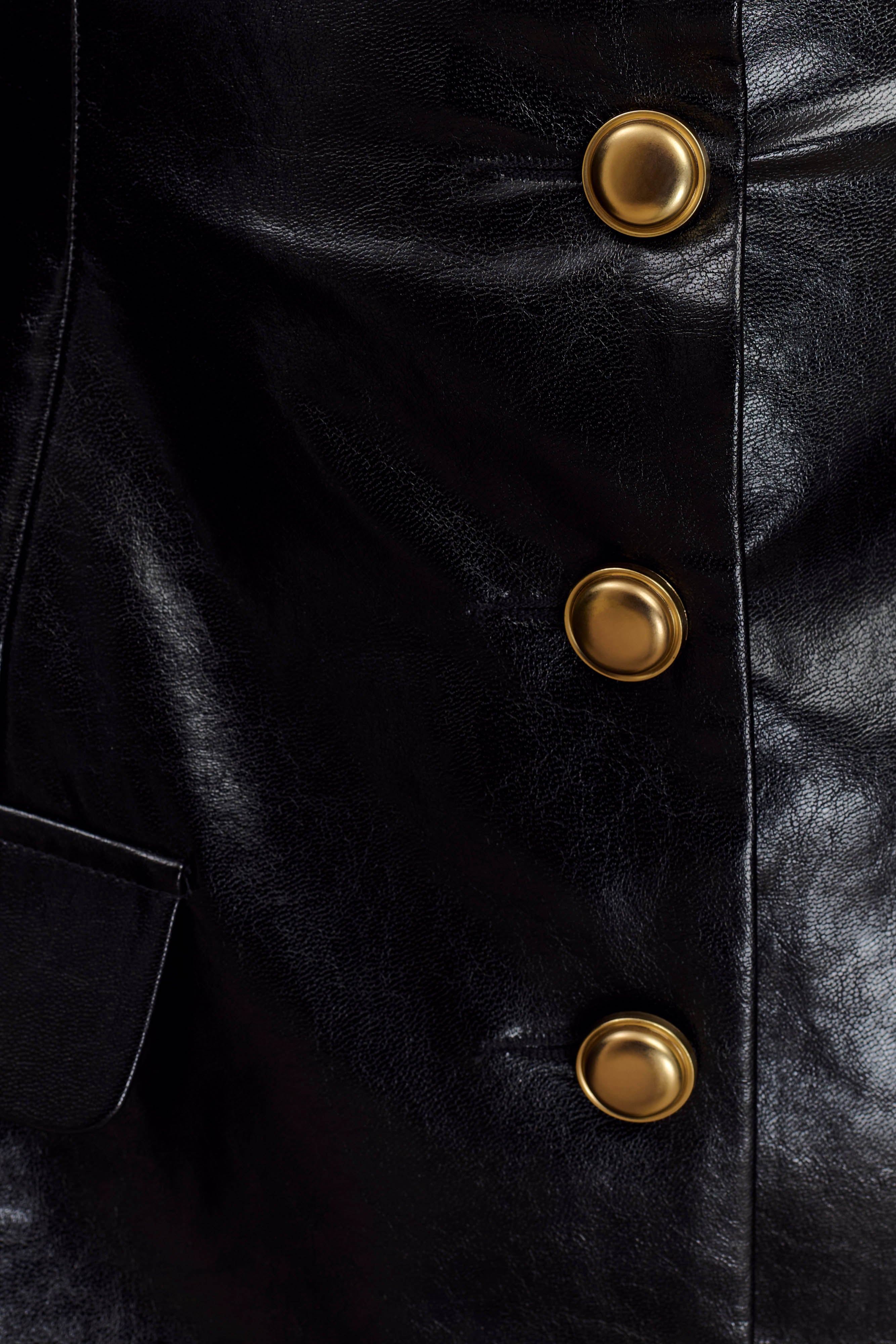 Nancy Faux Leather Mini Dress - Black、mySite、solidvoid