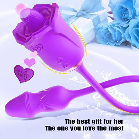 Purple Rose Tongue Vibrator Wand