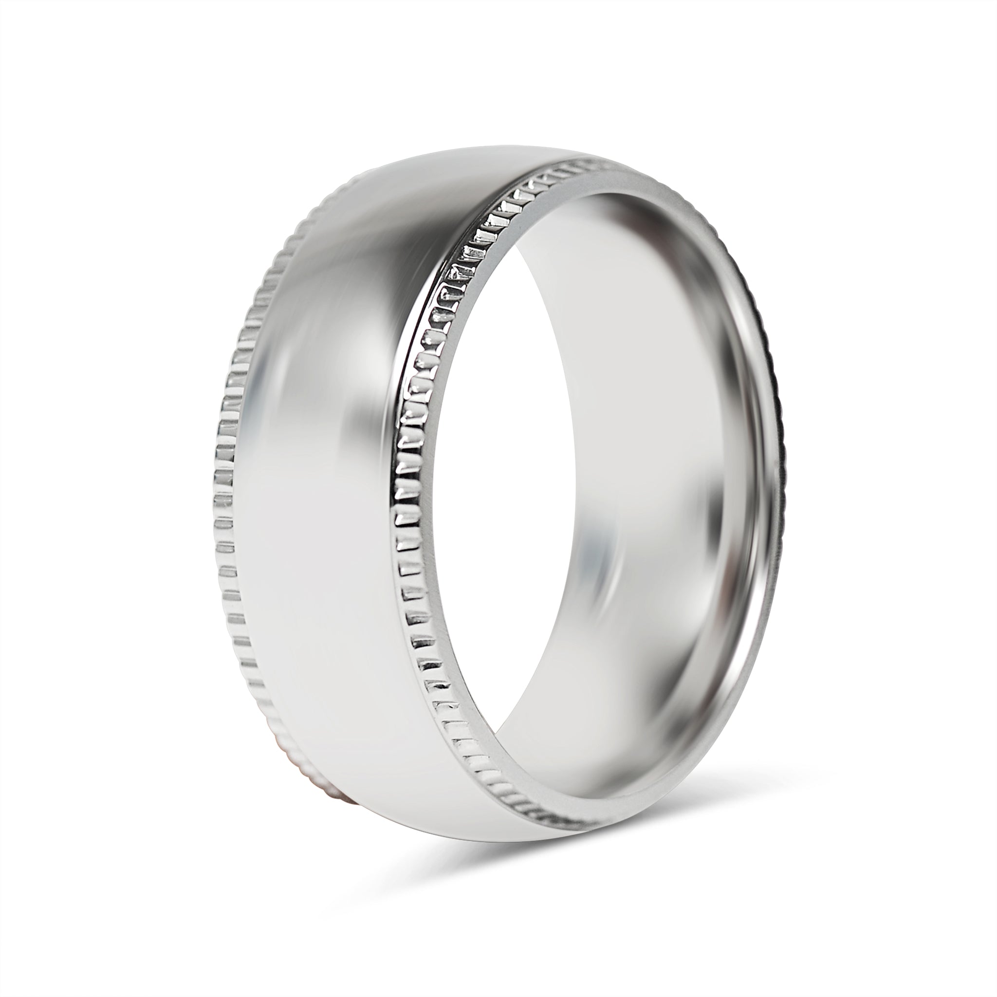 Stainless Steel Polished Center Detailed Edge Blank Ring / CFR7010、mySite、dreamappss