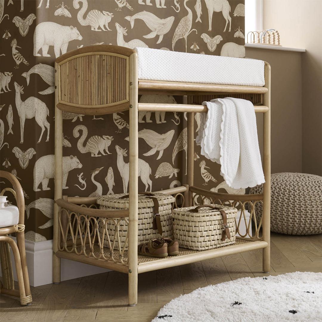  CuddleCo Aria Changer + Hanging Rail - Rattan、mySite、merchandisen