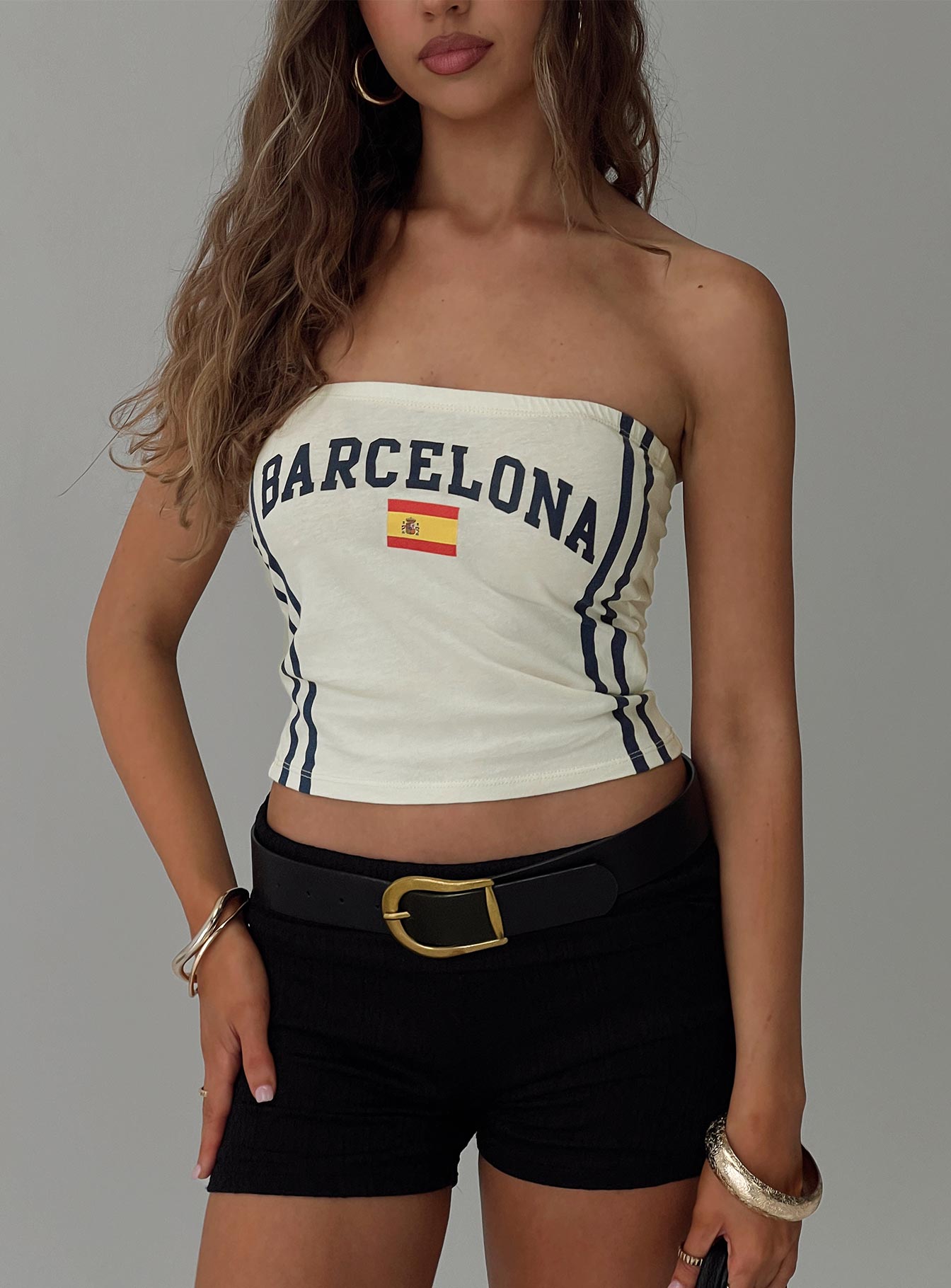 Barcelona Tube Top White、mySite、solidvoid