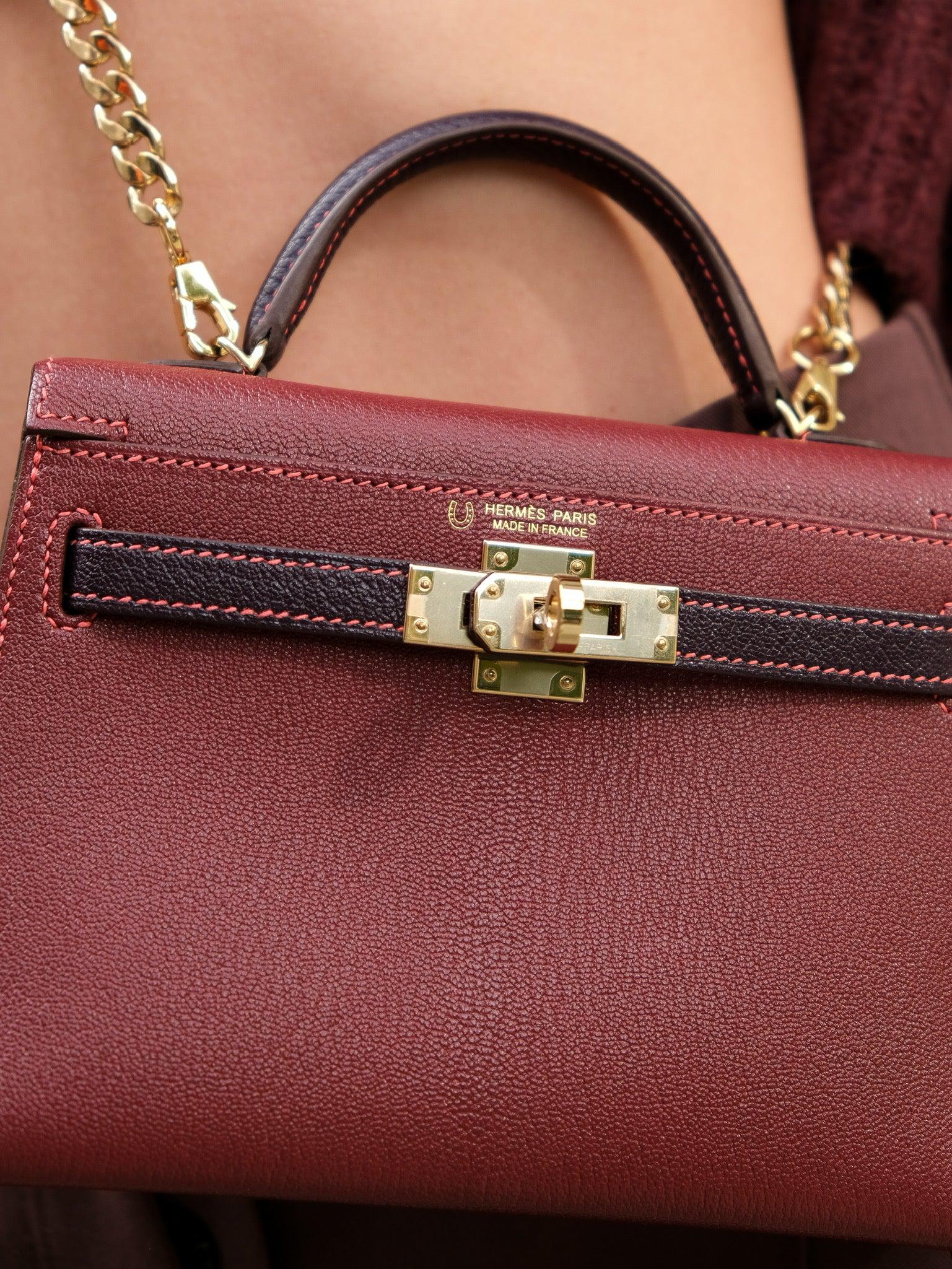 Hermès HSS Mini Kelly 20 Bordeaux and Raisin Chevre Gold Hardware、mySite、garminoutage.com