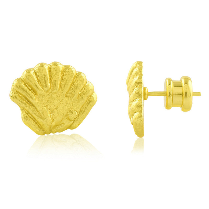 Sea Shell Stud Earrings | 14K Gold Plated、mySite、camillekostekn