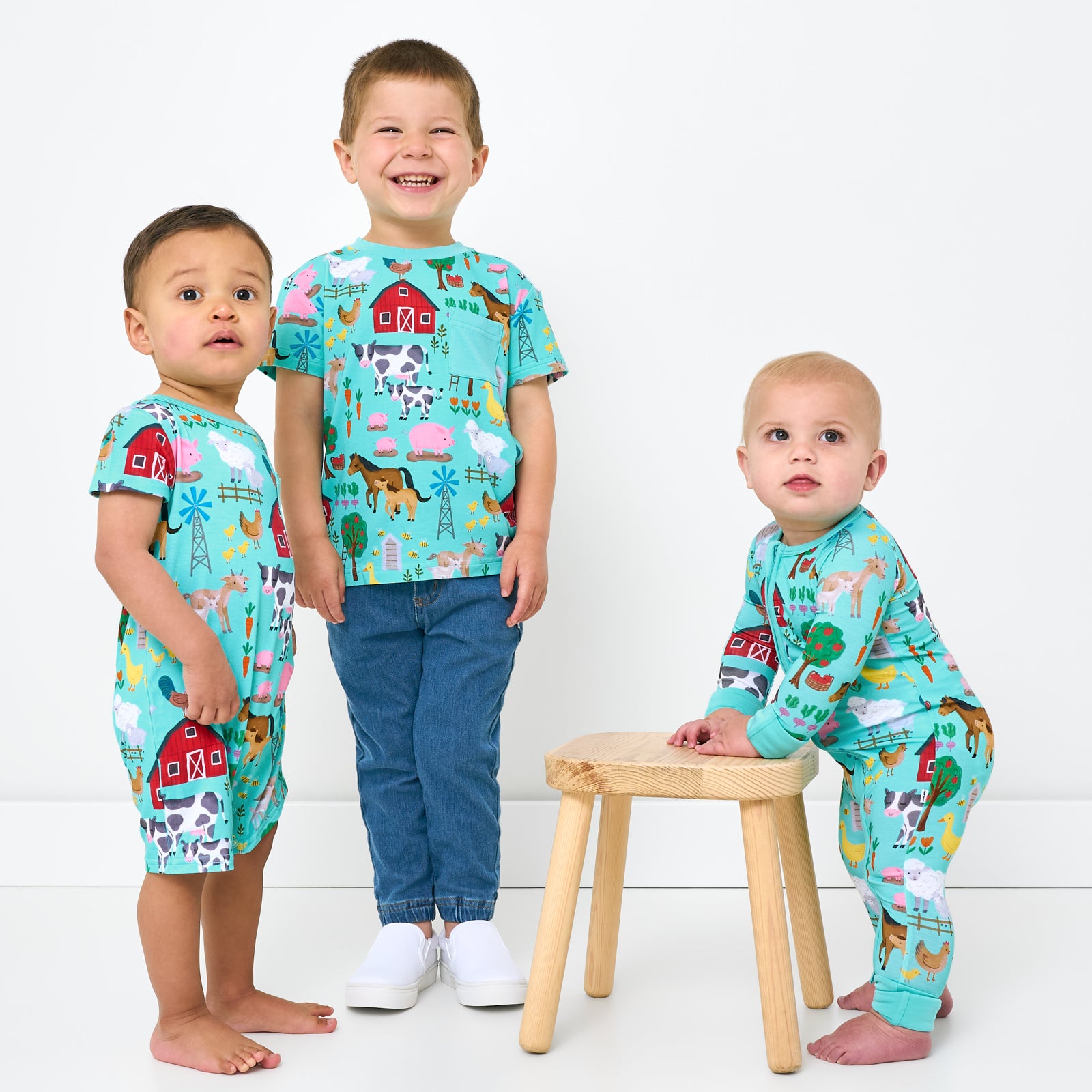 Blue Farm Fam Pocket Shorty Romper、mySite、g9winljtr