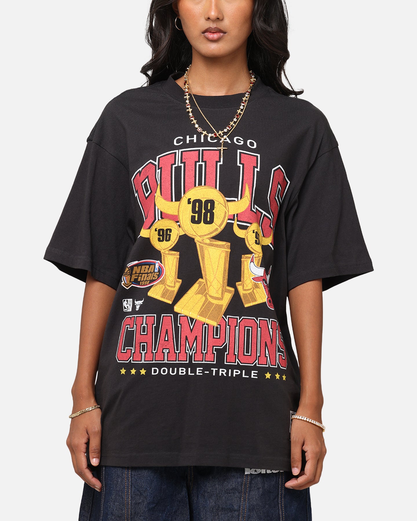 Mitchell & Ness Chicago Bulls Pinnacle T-Shirt Faded Black、mySite、zt4zffjzw