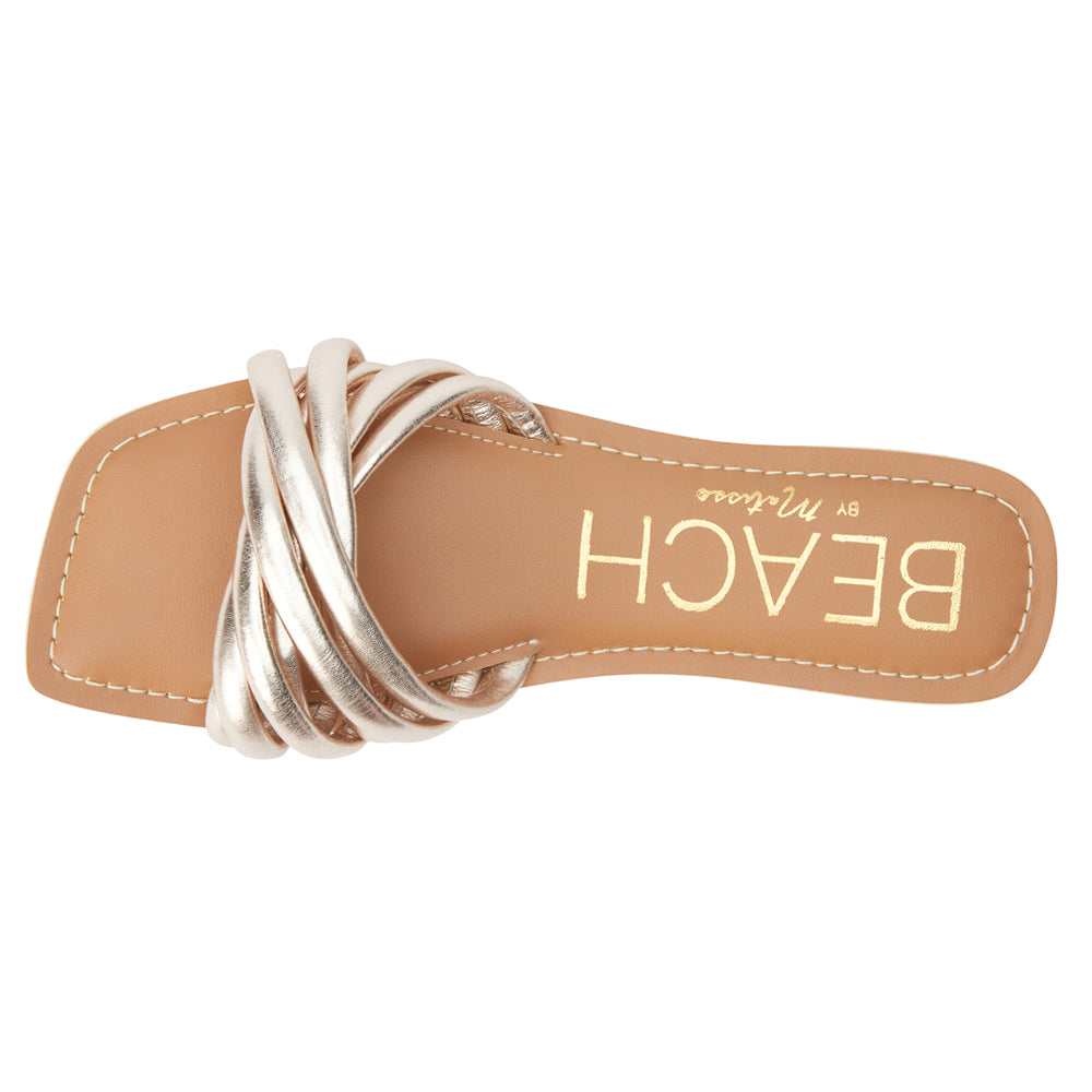 Gale Metallic Slide Sandals、mySite、gtrtttuynbv