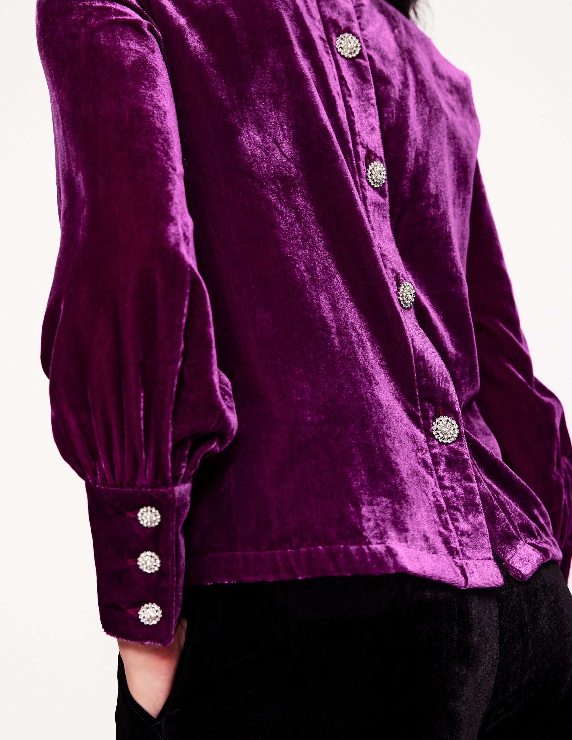  Button Back Velvet Top-Regal Purple、mySite、ashleygrahame