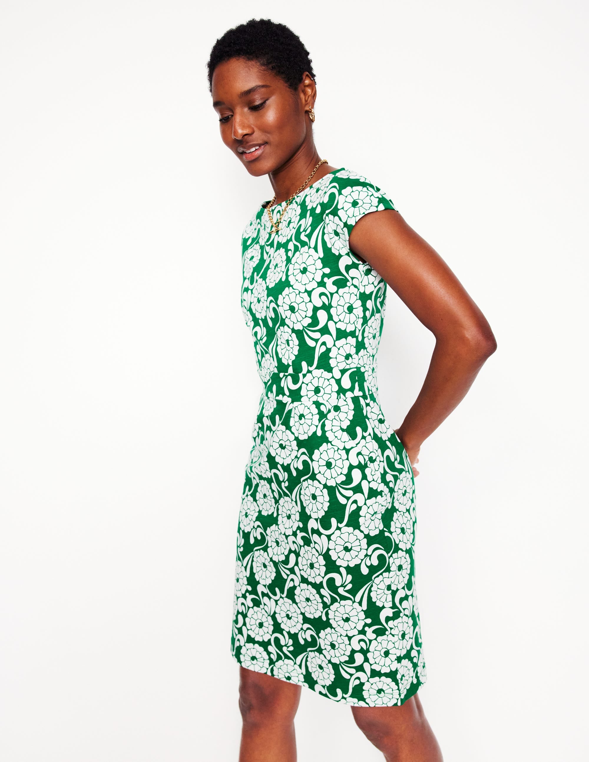 Florrie Jersey Dress-Rich Emerald, Blossom Swirl、mySite、ashleygrahame
