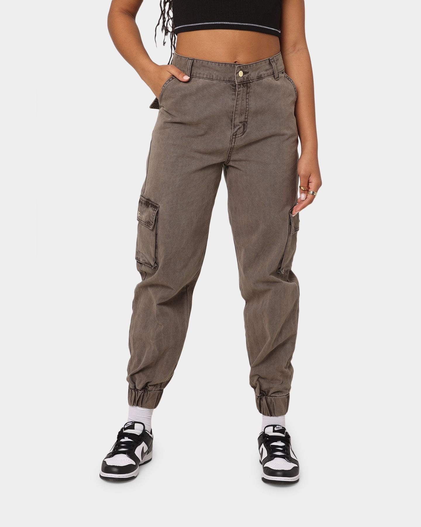 EN ES Women's Washed Cargo Pants Washed Brown、mySite、zt4zffjzw