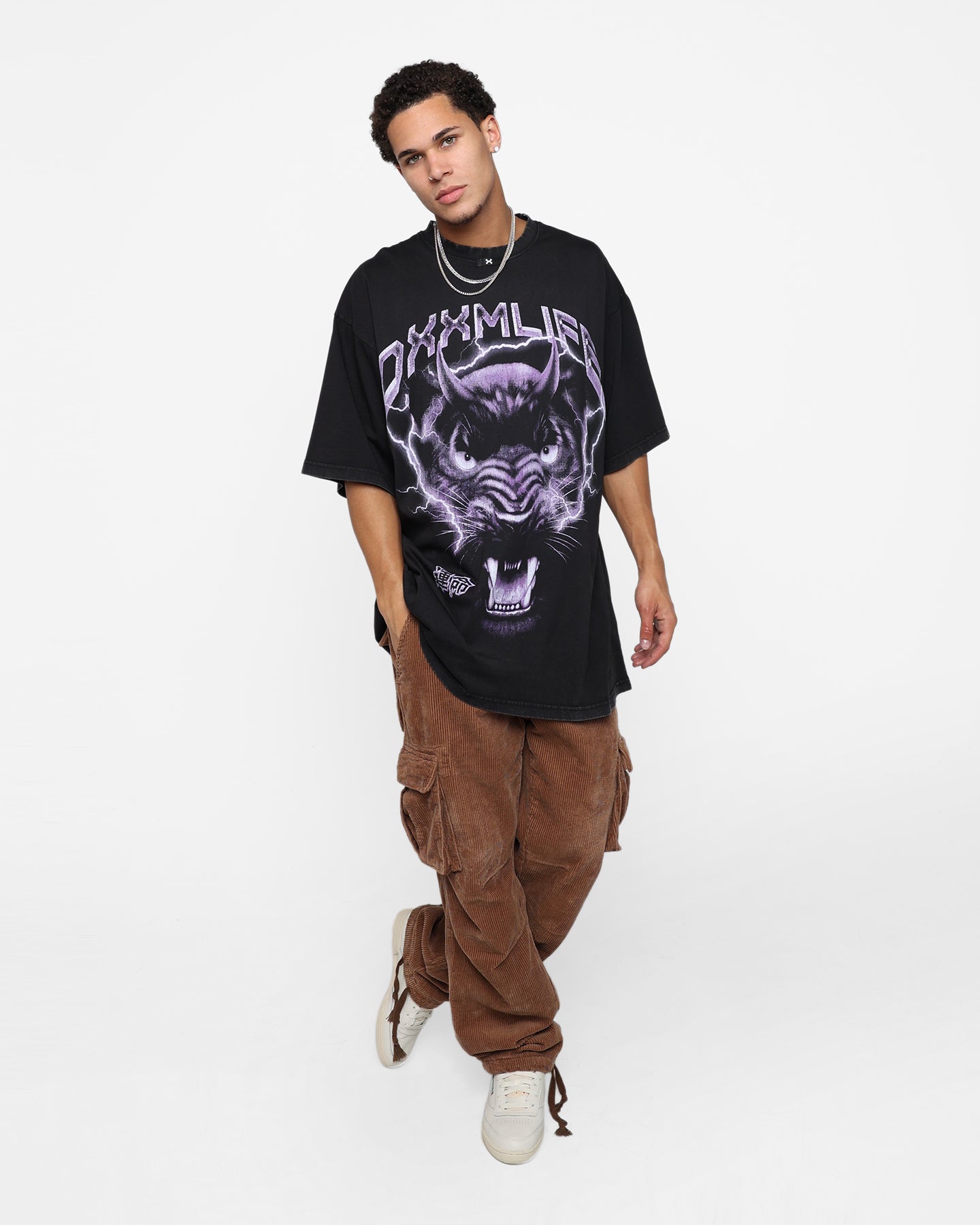 DXXMLIFE Panther Oversized Vintage T-Shirt Vintage Black、mySite、zt4zffjzw