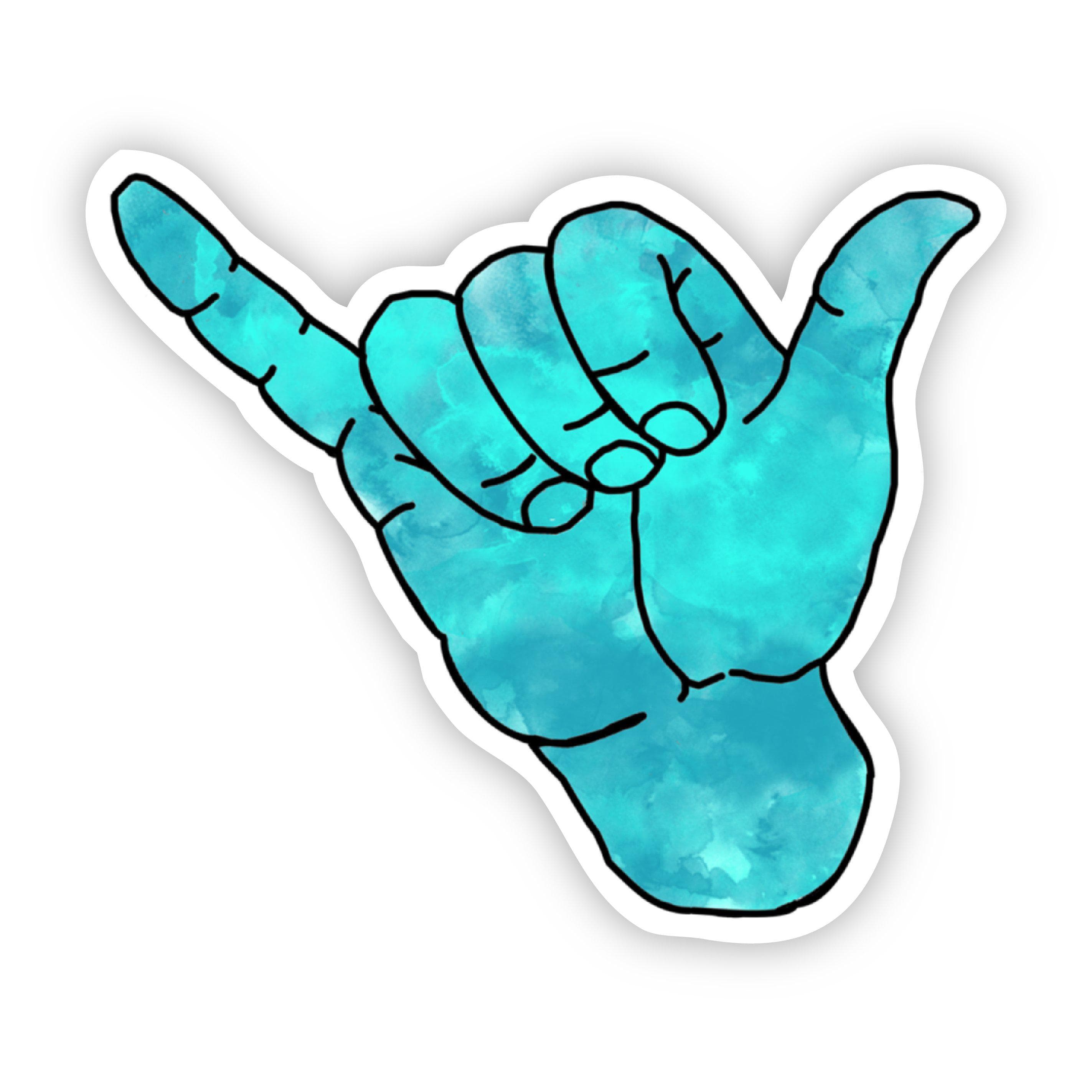  Hang Loose Teal Sticker、mySite、elrpsem3k