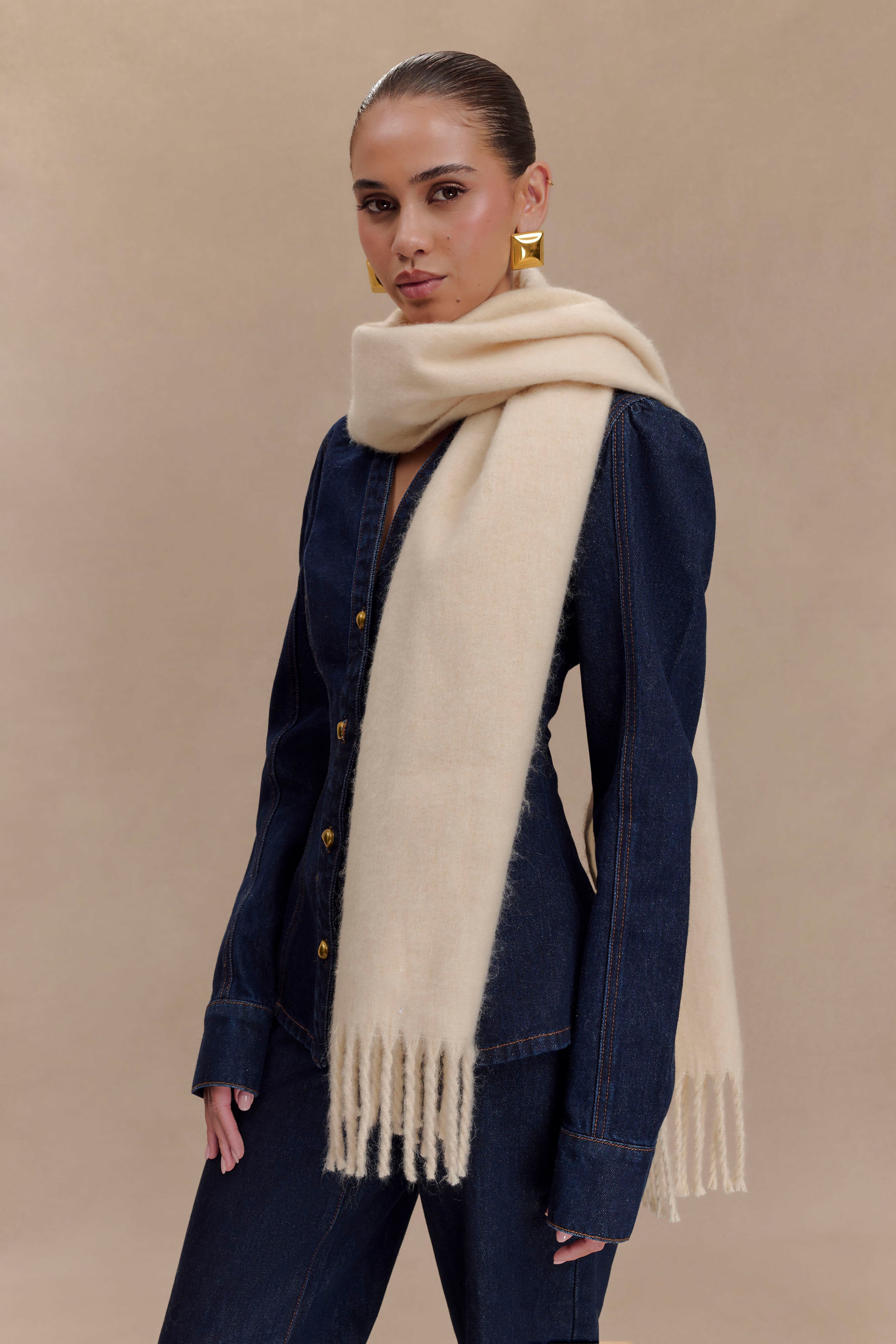 MESHKI Knit Scarf - Oat、mySite、solidvoid