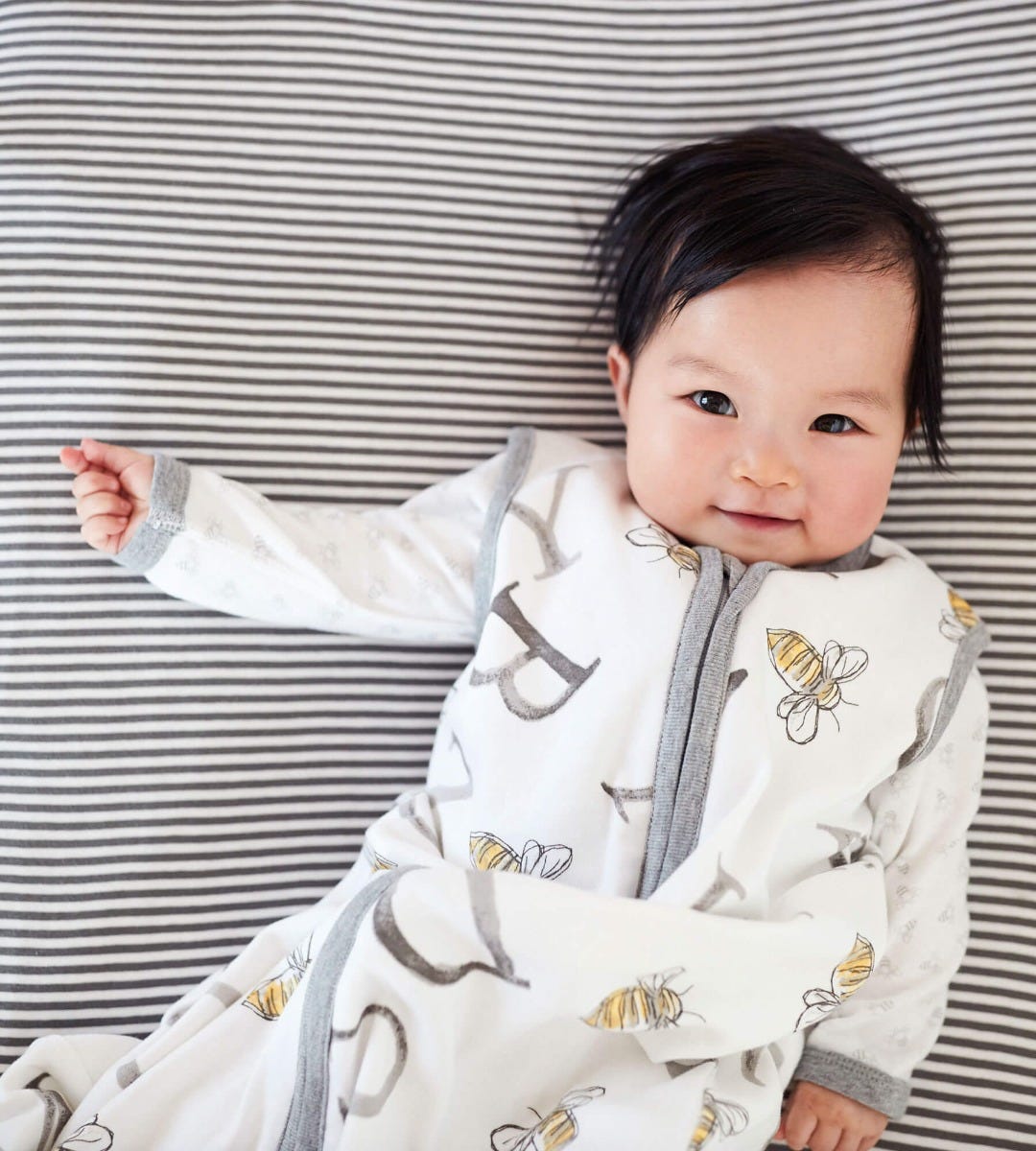  Classic Stripe Organic Cotton BEESNUG® Fitted Crib Sheet、mySite、layawaytickets