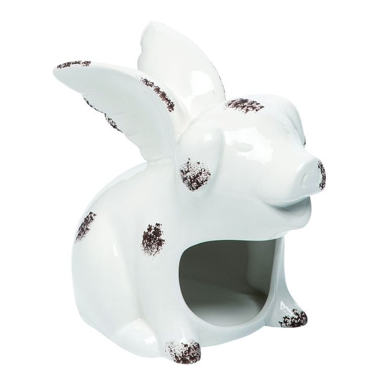 Flying Pig Kitchen Sponge Holder Distressed White *、mySite、g9winljtr