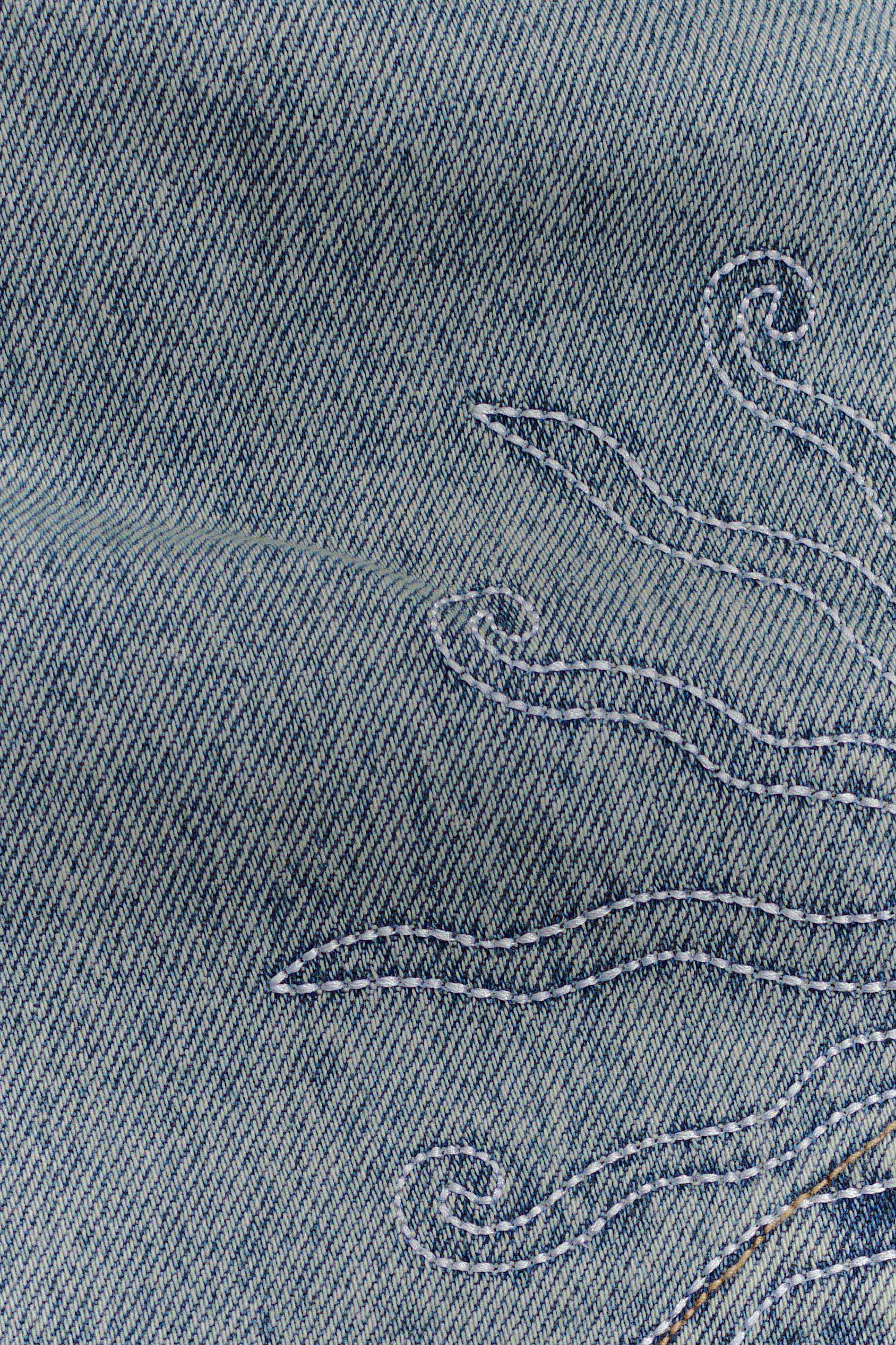 Alessia Embroidered Denim Mini Skirt - Light Vintage、mySite、solidvoid