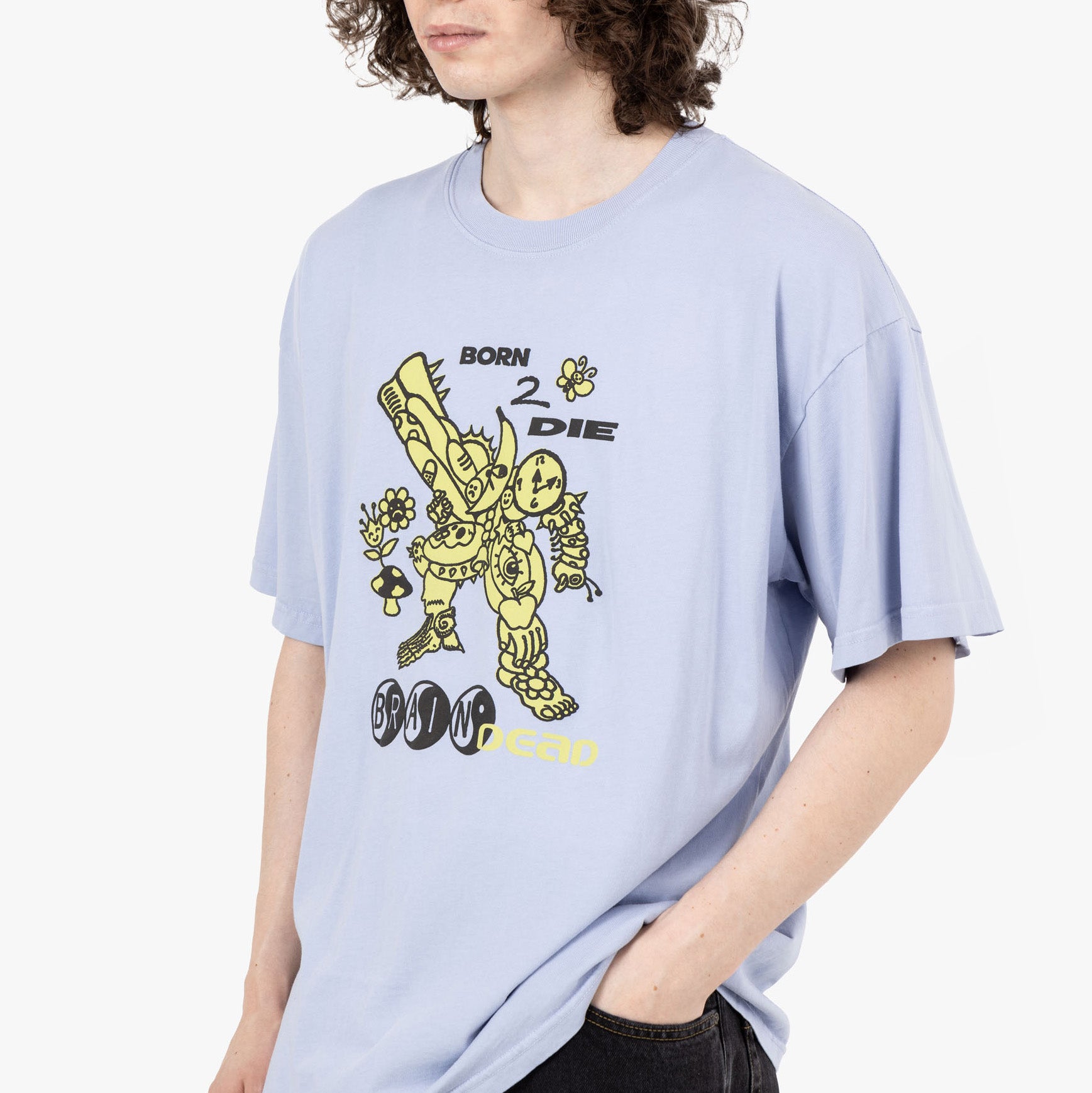  Brain Dead Born 2 Die T-shirt / Periwinkle、mySite、merchandisen
