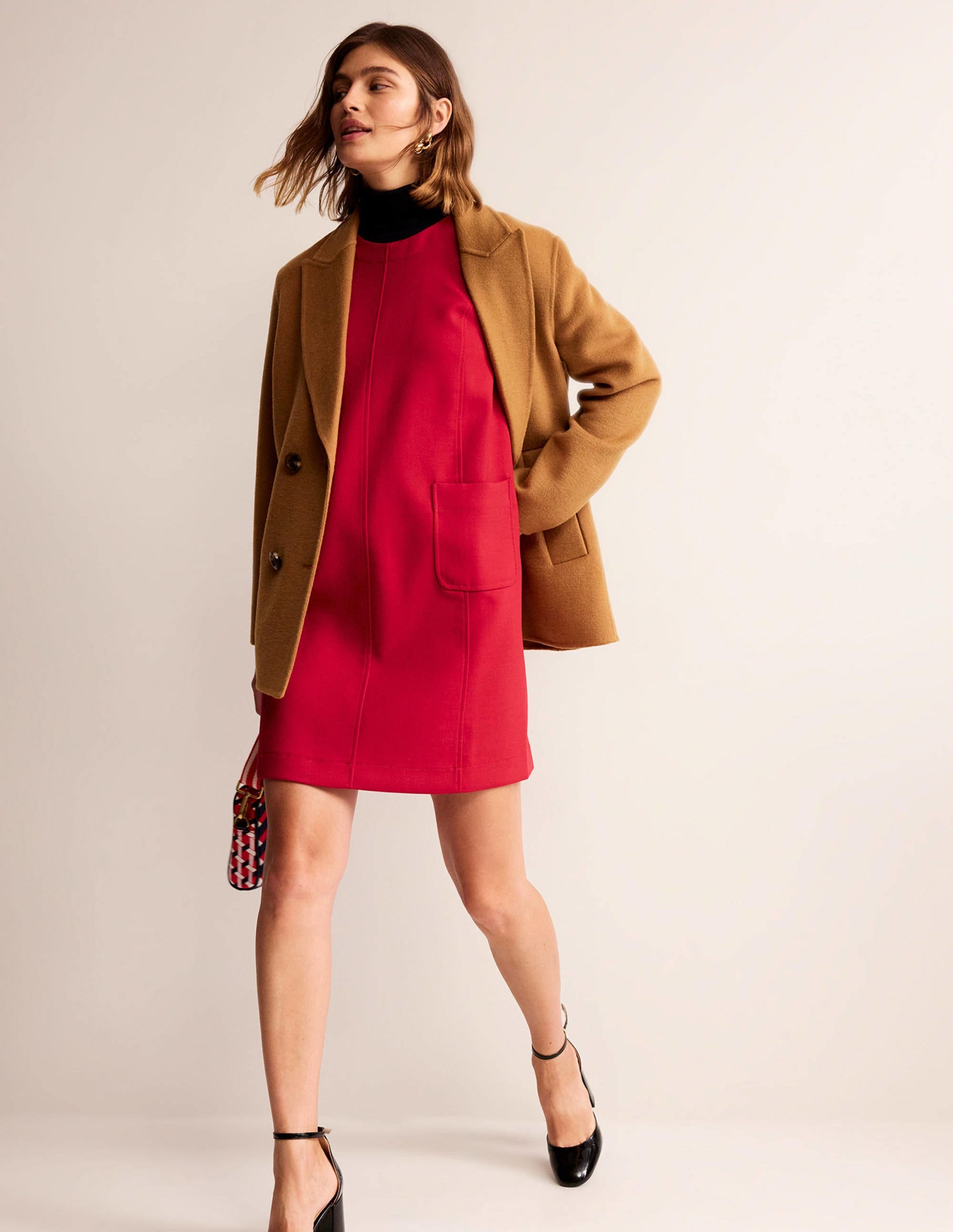  Pocket Detail Mini Shift Dress-Hot Pepper、mySite、ashleygrahame