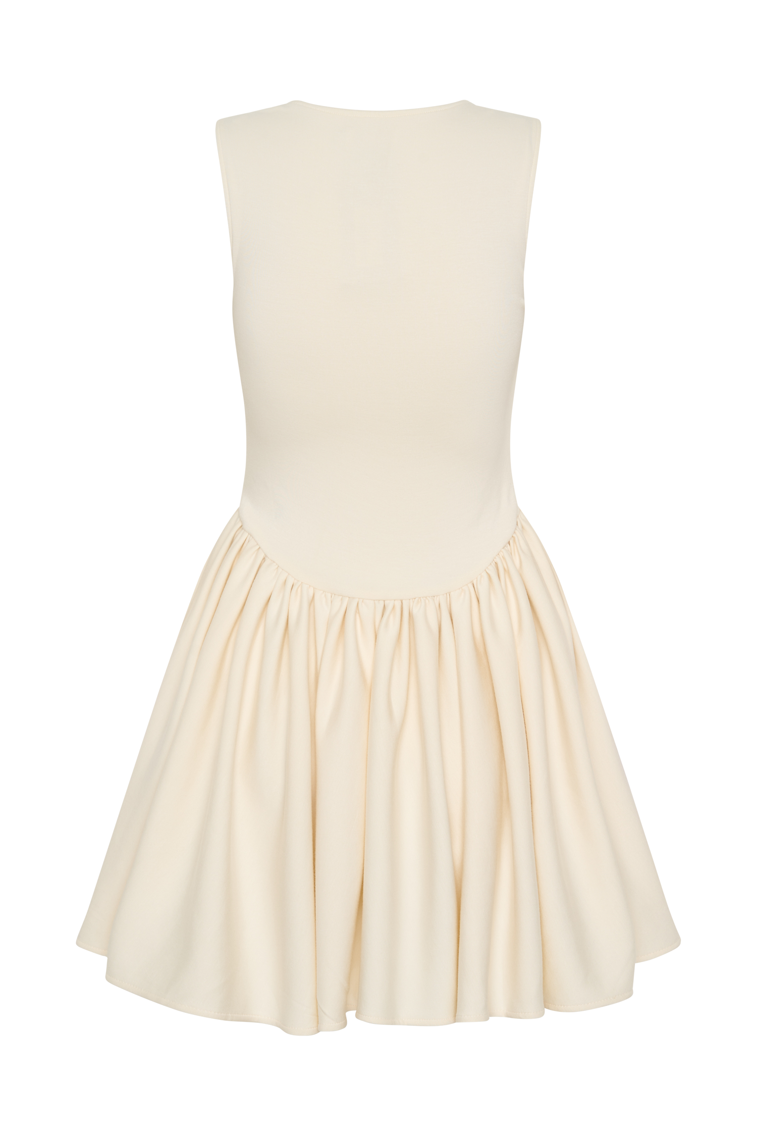 Sharon Scuba Jersey Mini Dress - Ivory、mySite、solidvoid