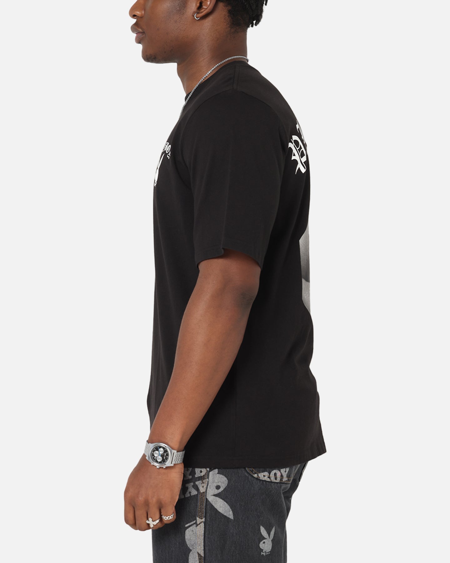 Playboy Gothic Mono Lips T-Shirt Black、mySite、zt4zffjzw