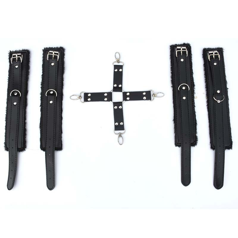 Come Closer Wrist & Ankle cuffs Kit | Black | Padded | Sex Slave、mySite、bottomscart