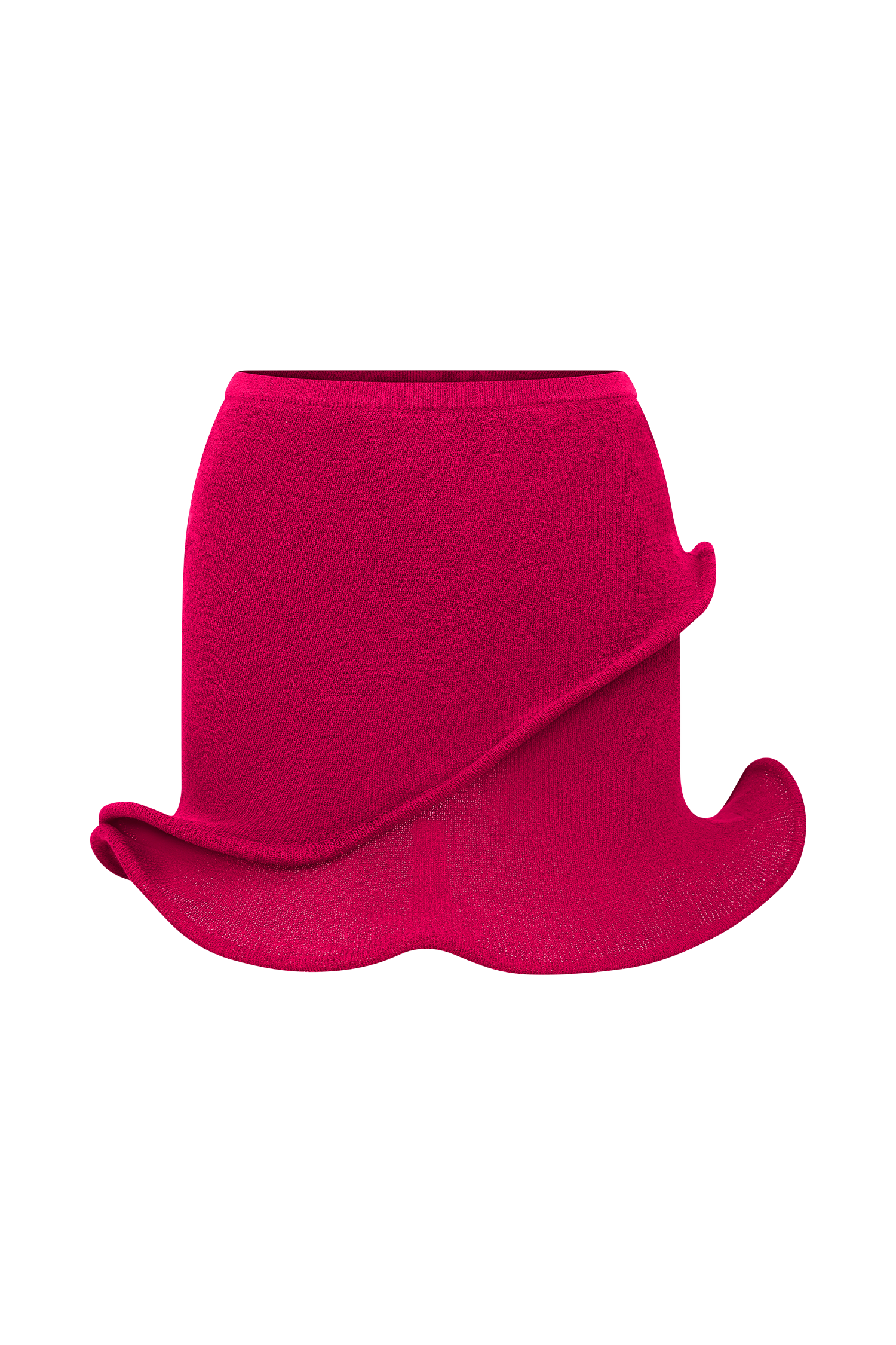 Haisley Knit Mini Skirt - Raspberry、mySite、solidvoid