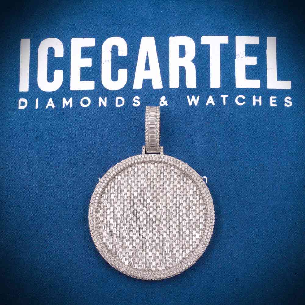 Baguette Face Circle Moissanite Pendant 14K Gold、mySite、hinf8tx79