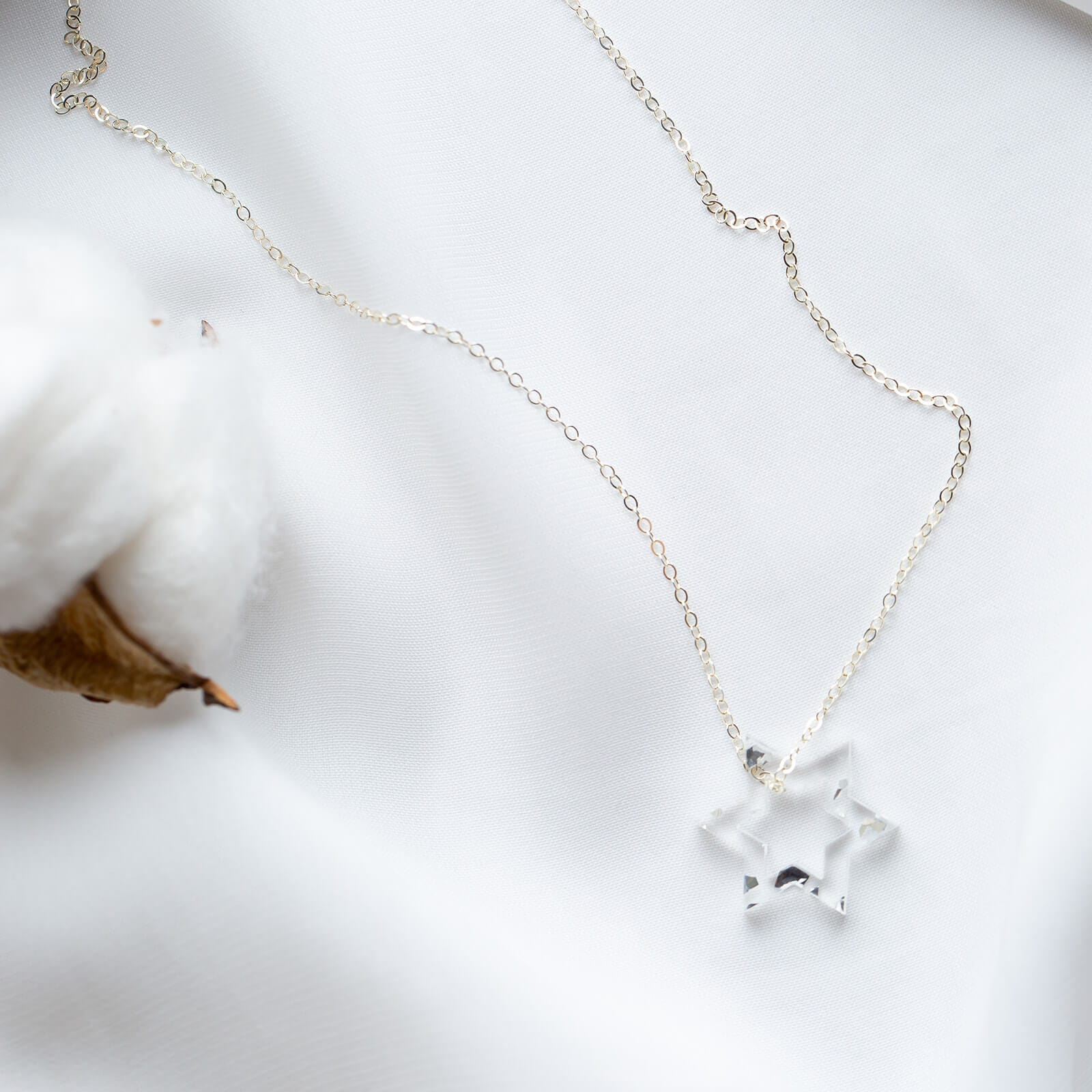 Petite Floating Magen Necklace - Silver Fleck、mySite、topwebapps