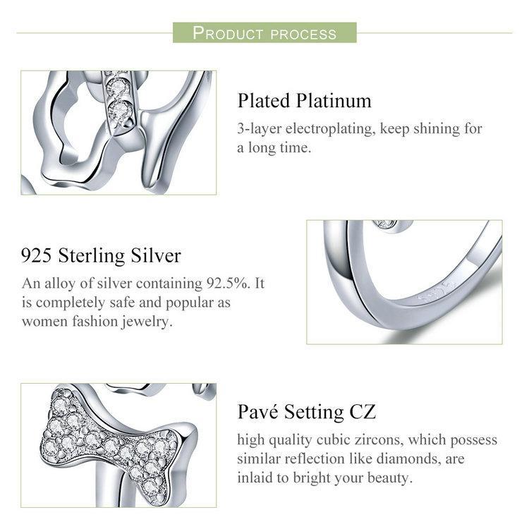 Dog Chasing a Bone Sterling Silver Ring with Sparkling CZ, For the Dog Lovers!、mySite、g9winljtr